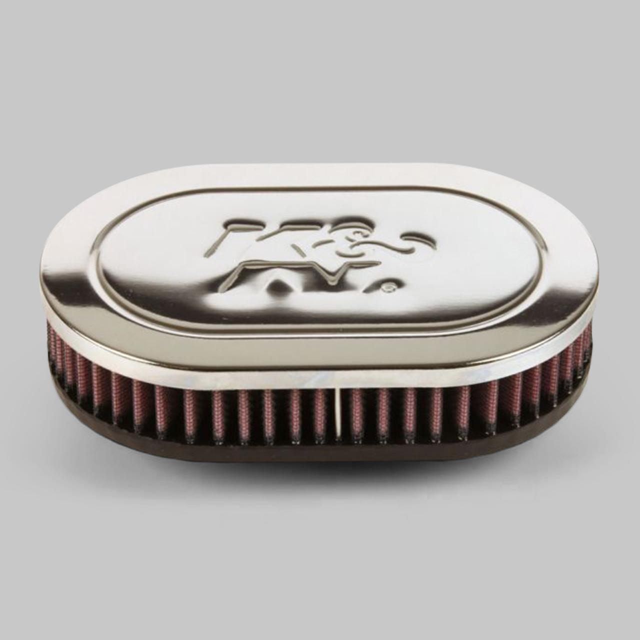 K&N Universal Air Filter Oval Chrome