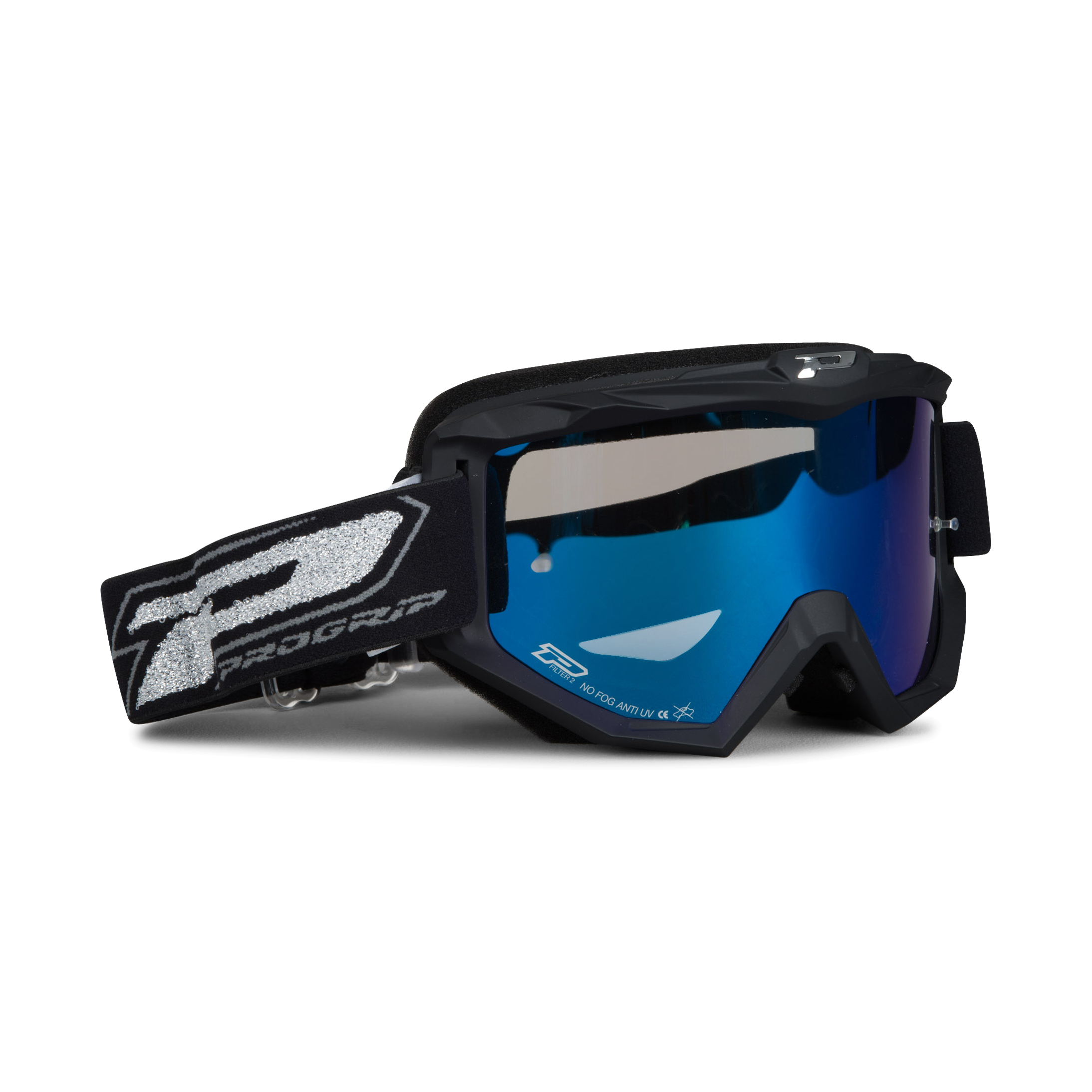 ProGrip 3204 MX Goggle Matte Black/Blue Mirror