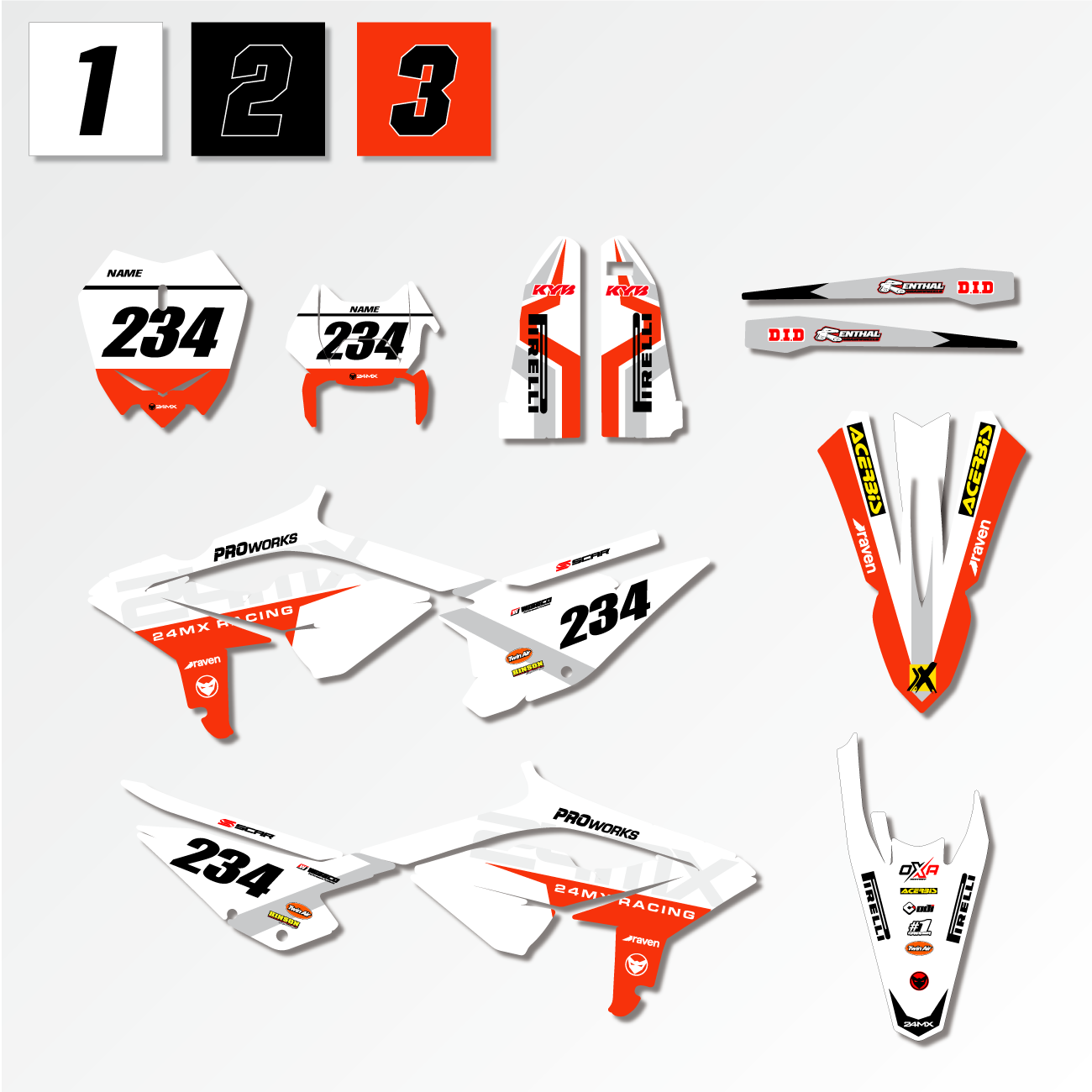 24MX Beta Dritto Decal Kit White