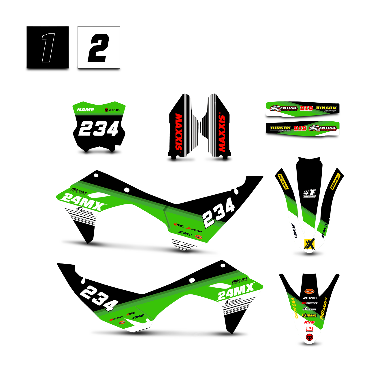 Stickerset 24MX Kawasaki Gradient