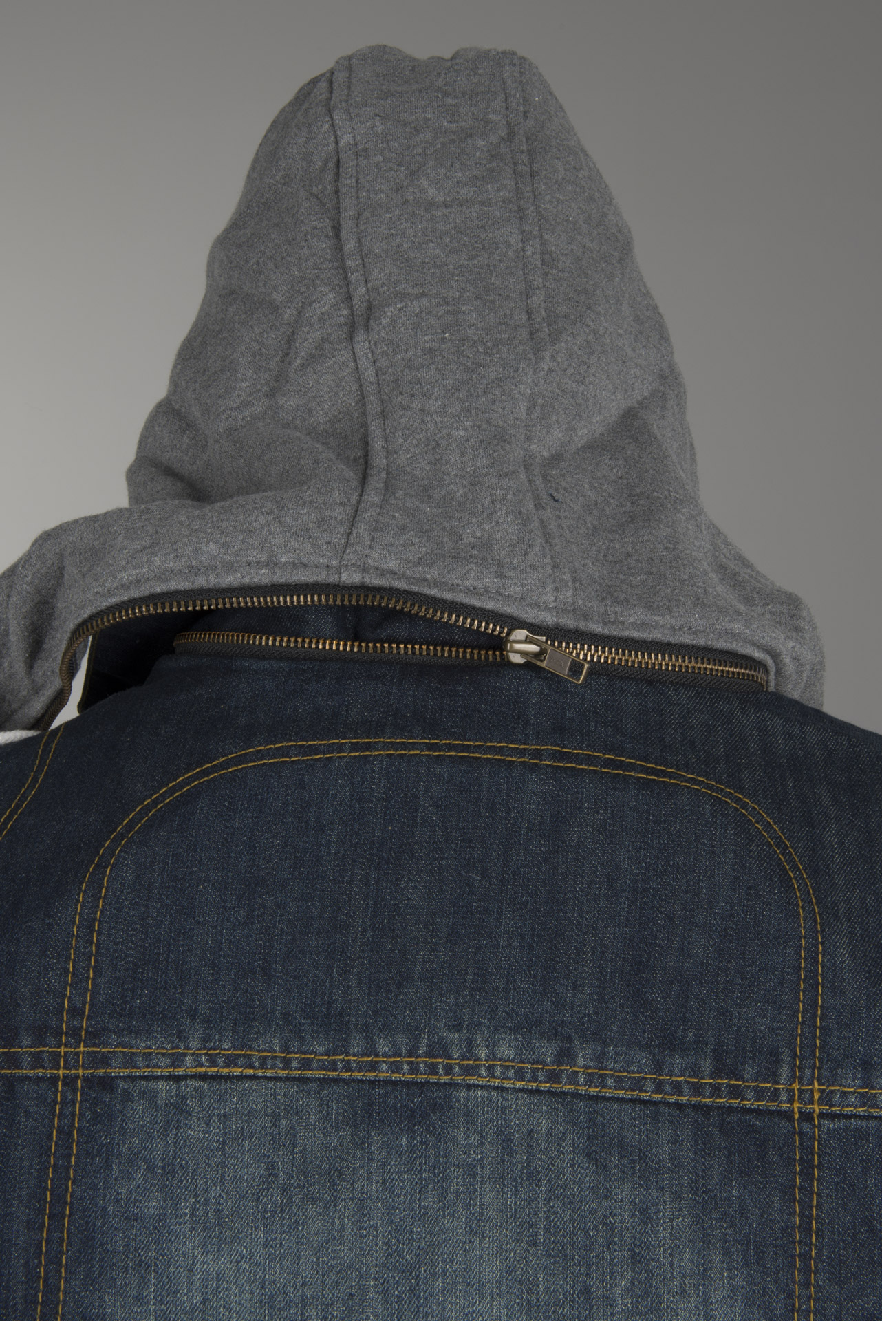 booster denim hoodie