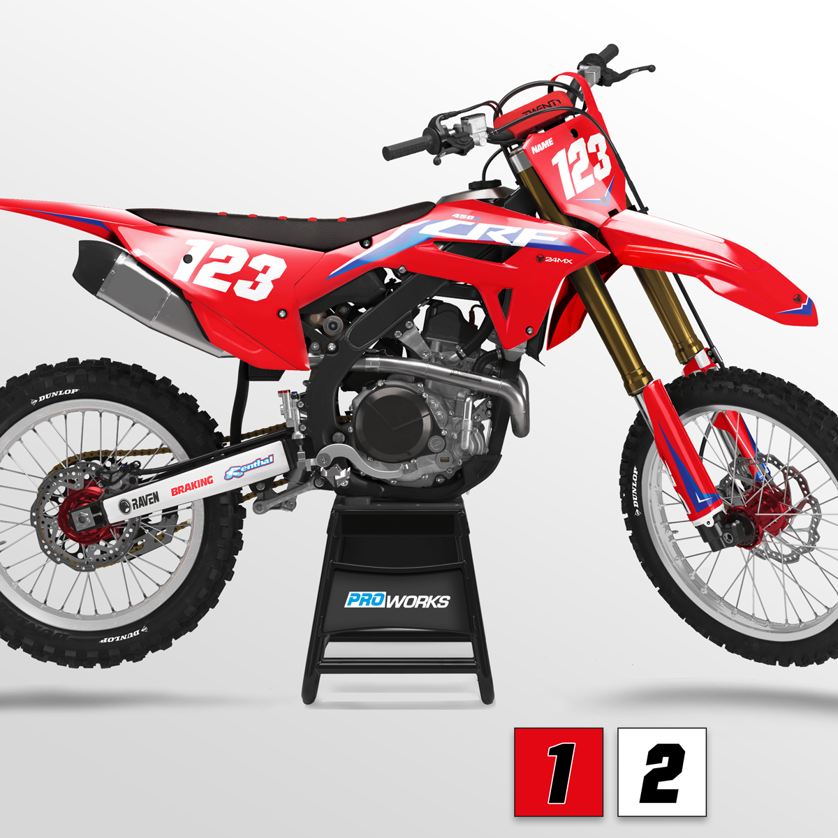 Stickerset 24MX 2021 met Naam & Nummer