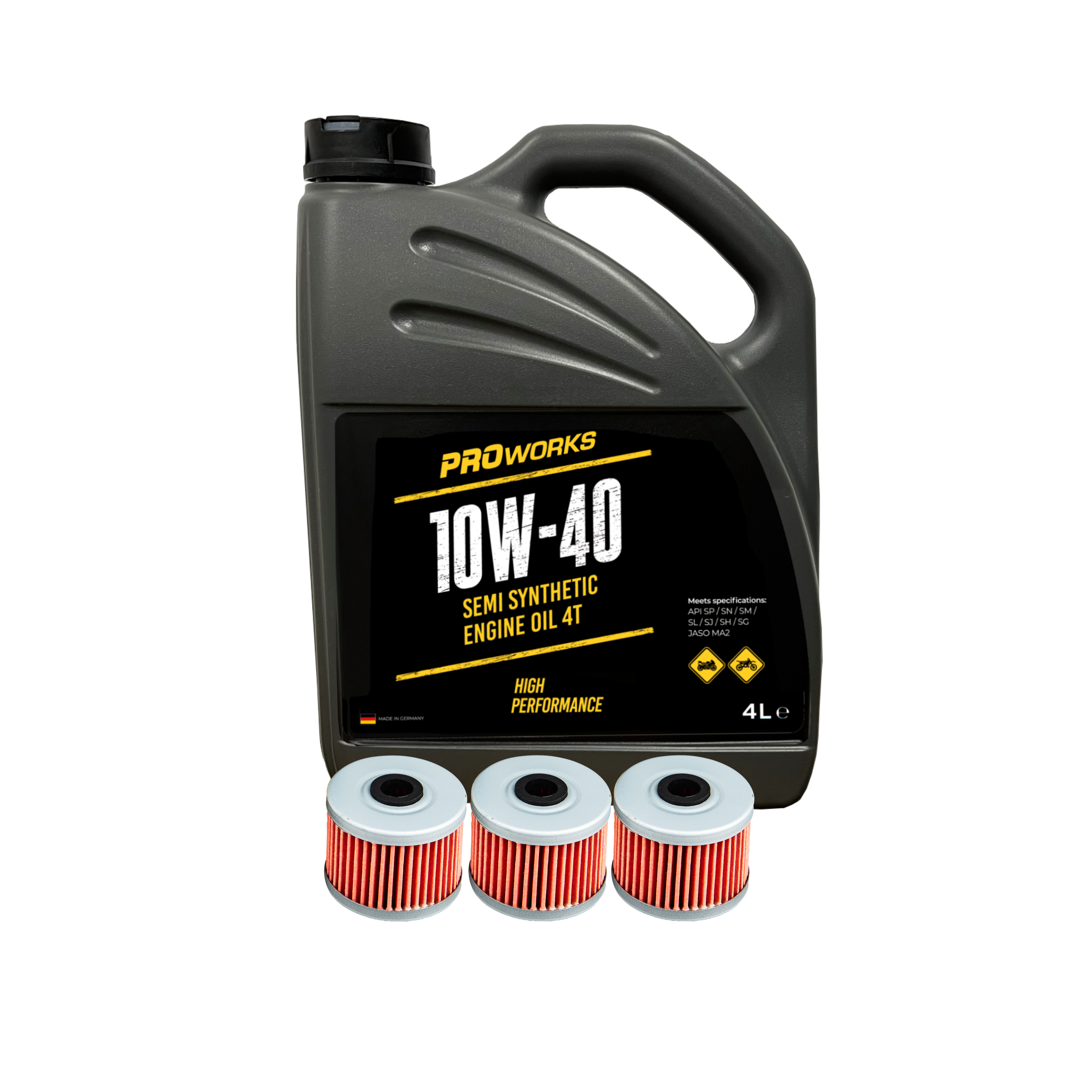 Dzinēja Eļļa Proworks Semi Synthetic 4L + Eļļas Filtri Proworks 3 Gab.