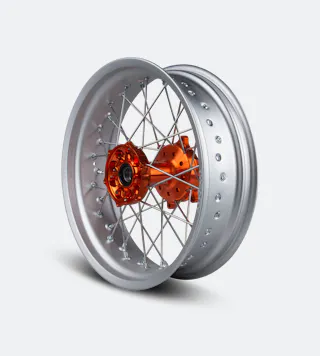 Twenty Supermotard Rear Wheel Silver-Orange 17"