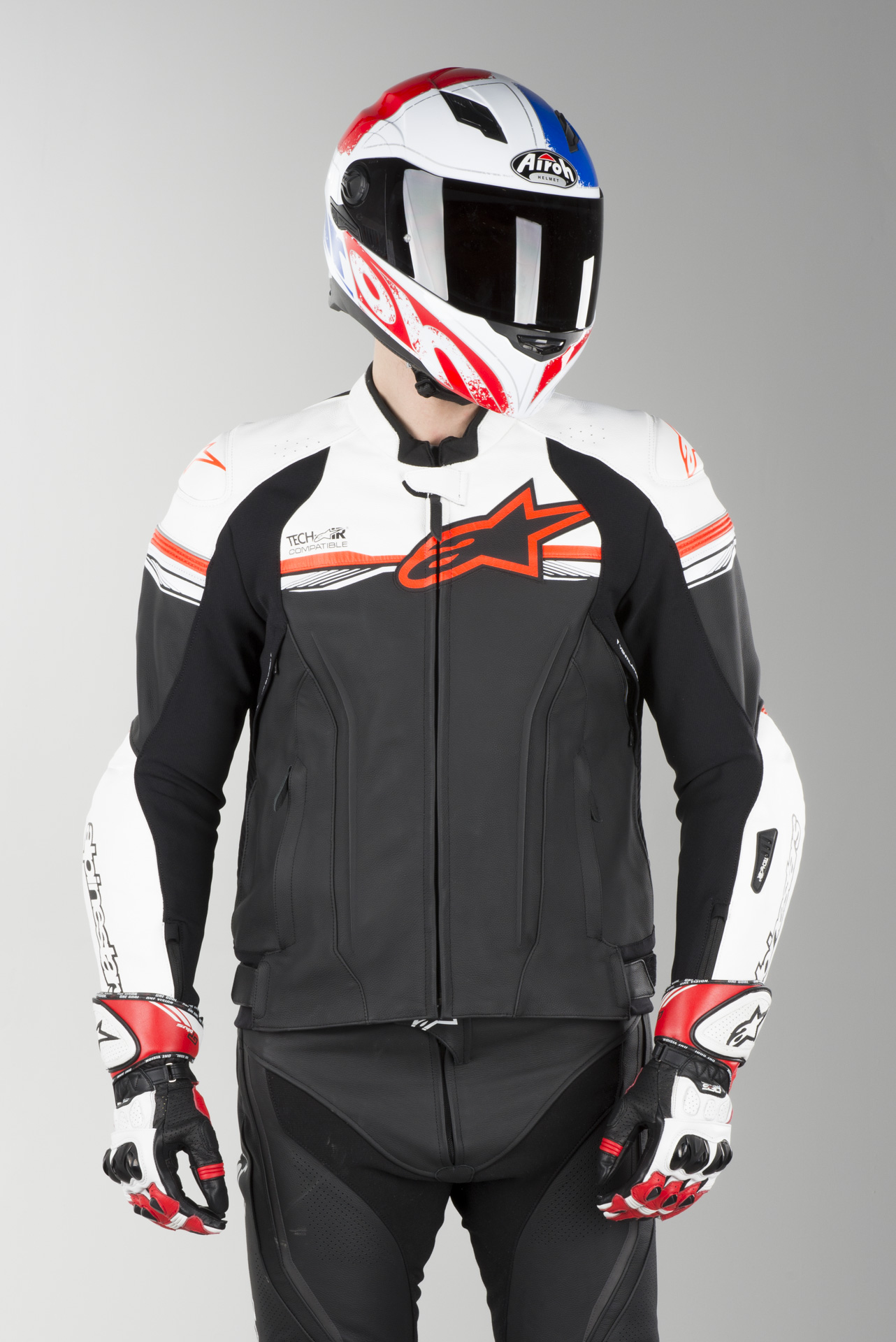 Skinnjakke Alpinestars GP R V2 Tech Air® Svart Hvit Rød Fluo Skinnjakke Alpinestars GP R V2 Tech Air® Svart Hvit Rød Fluo