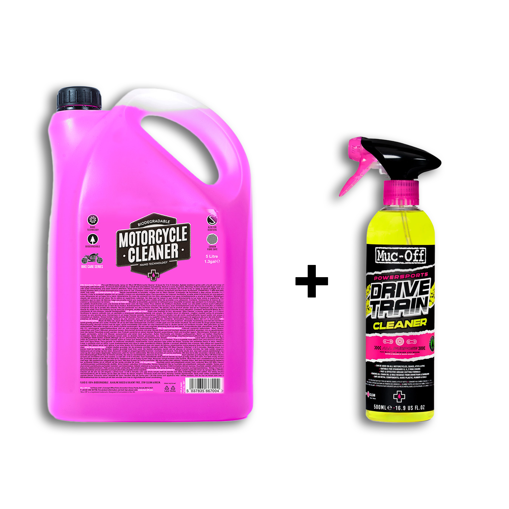 MUC-OFF Nettoyant vélo BIKE CLEANER 1 litre Kit 5 Brosses de Nettoyage