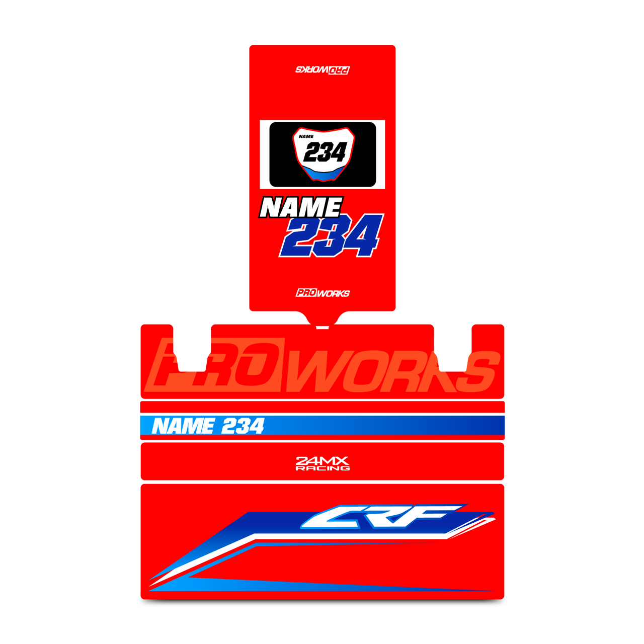 24MX X3 Toolbox Decal Kit Red