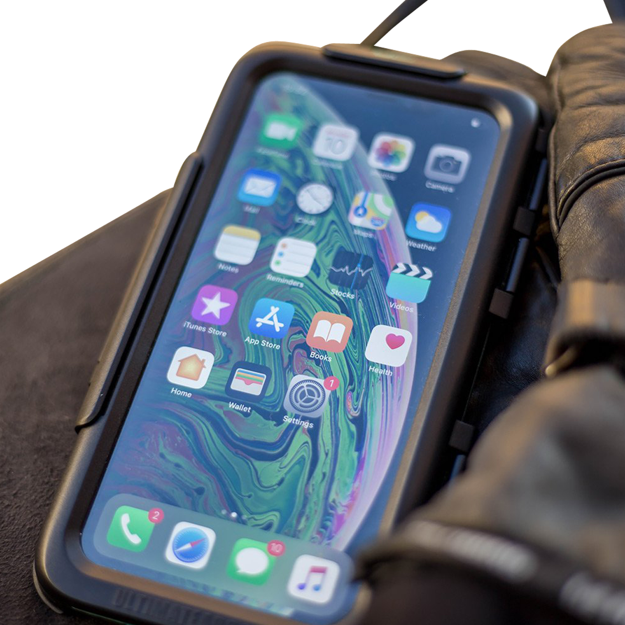 Ultimateaddons Universal XL Sized Waterdicht Telefoonhoes Zwart-Groen