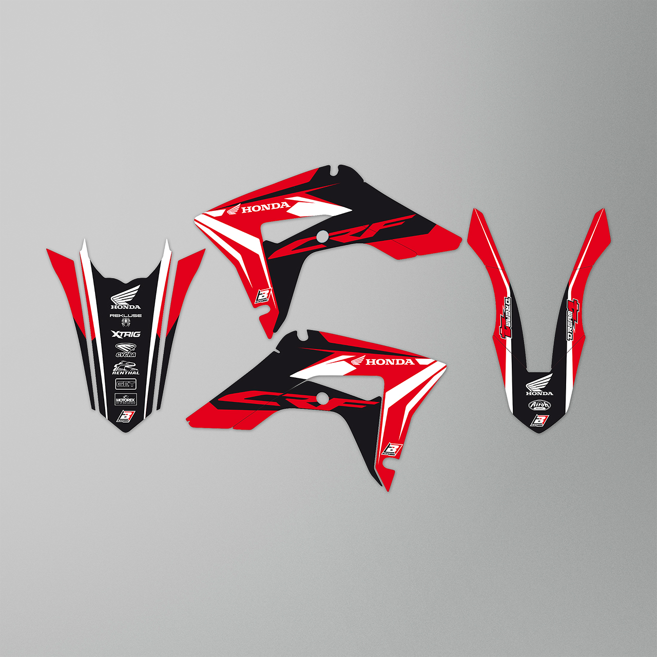 Blackbird Dream 4 Complete Decal Kit with Seat Cover Red-White-Black
