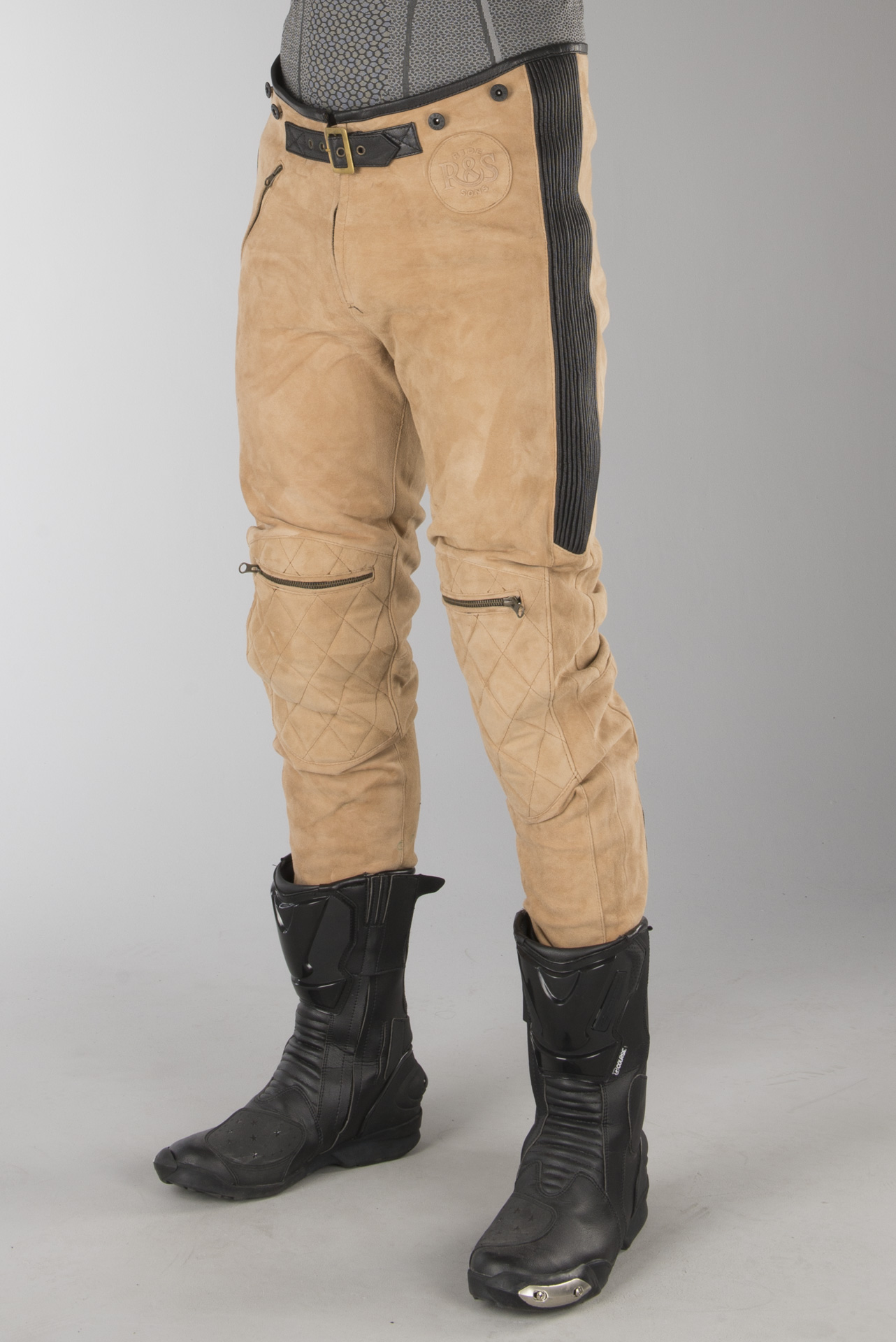 MC Skinnbukse Ride&Sons Diamond Suede Brun MC Skinnbukse Ride&Sons Diamond Suede Brun