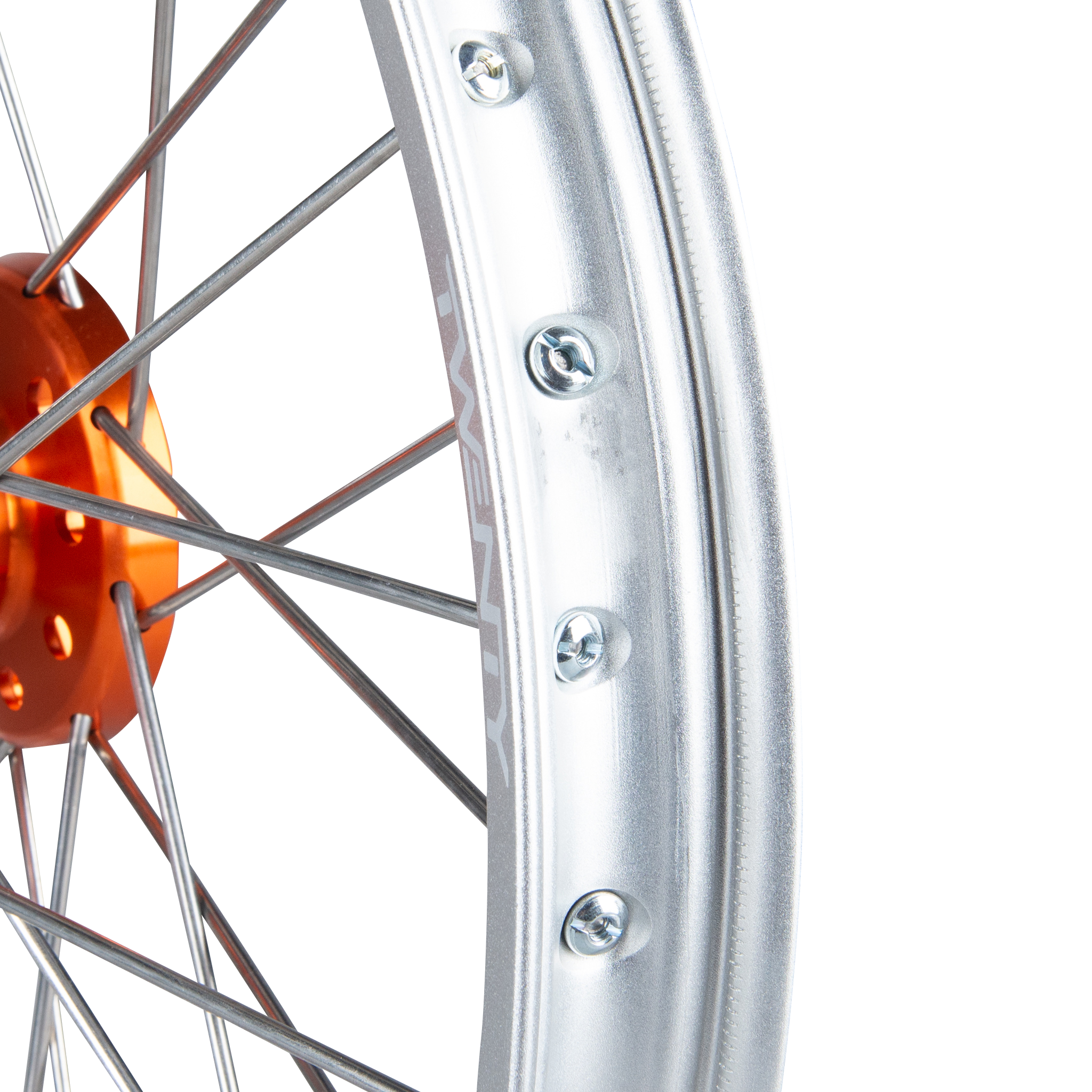 Rueda Delantera de Cross Twenty Plateado-Naranja 21"