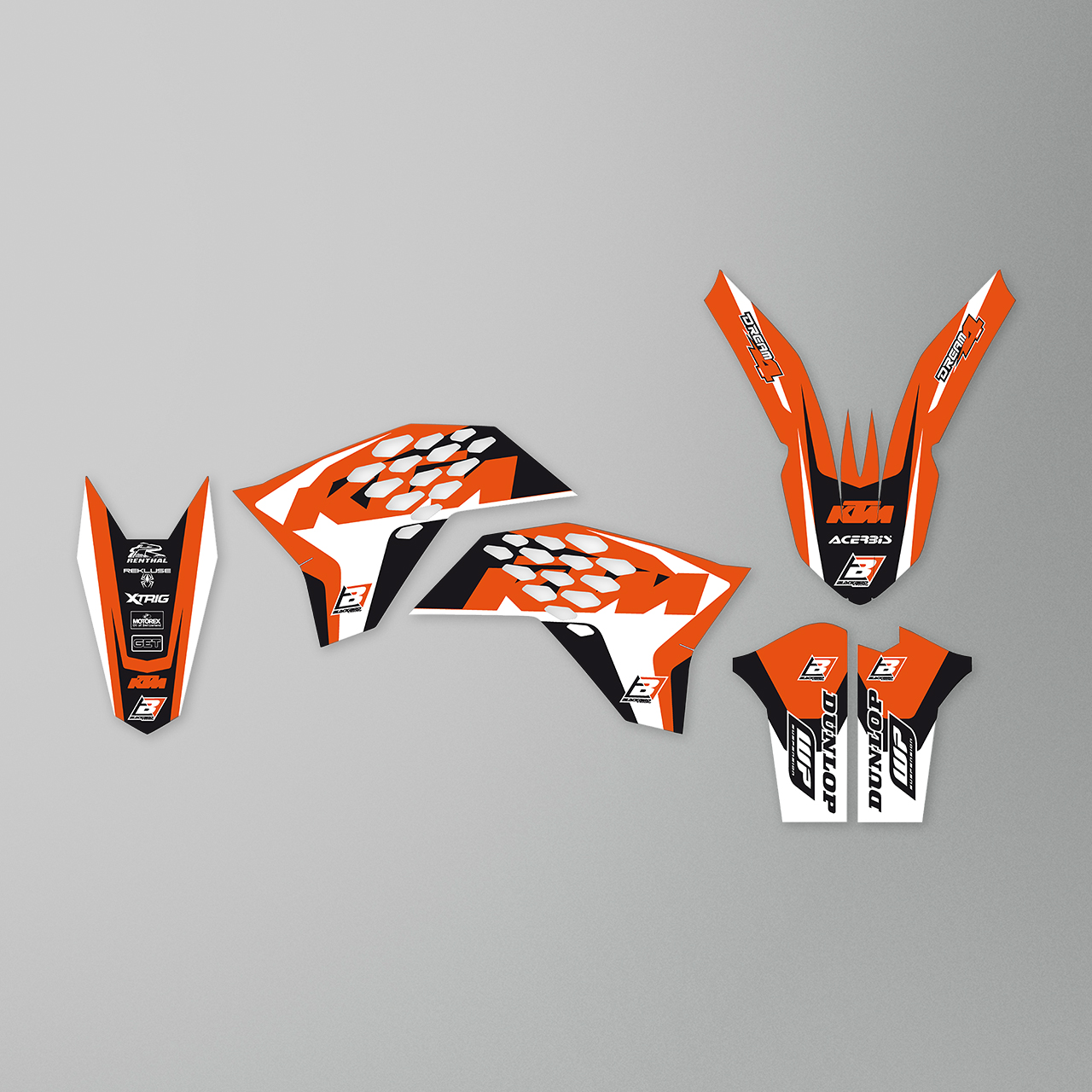 Blackbird Dream 4 Decal Kit Orange-Black-White