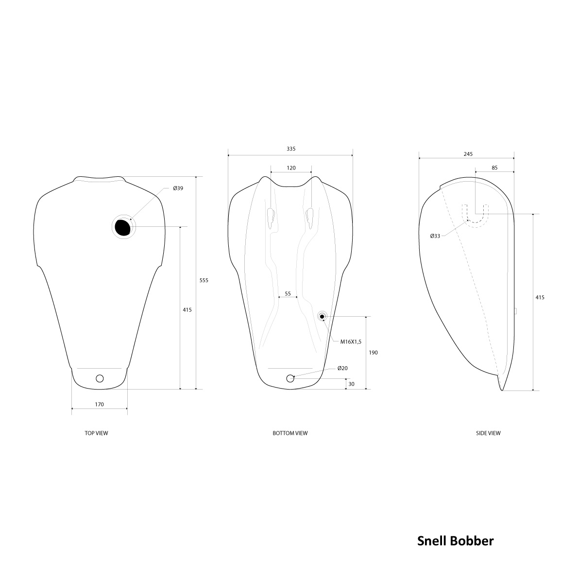 Snell Bobber Fuel Tank Raw