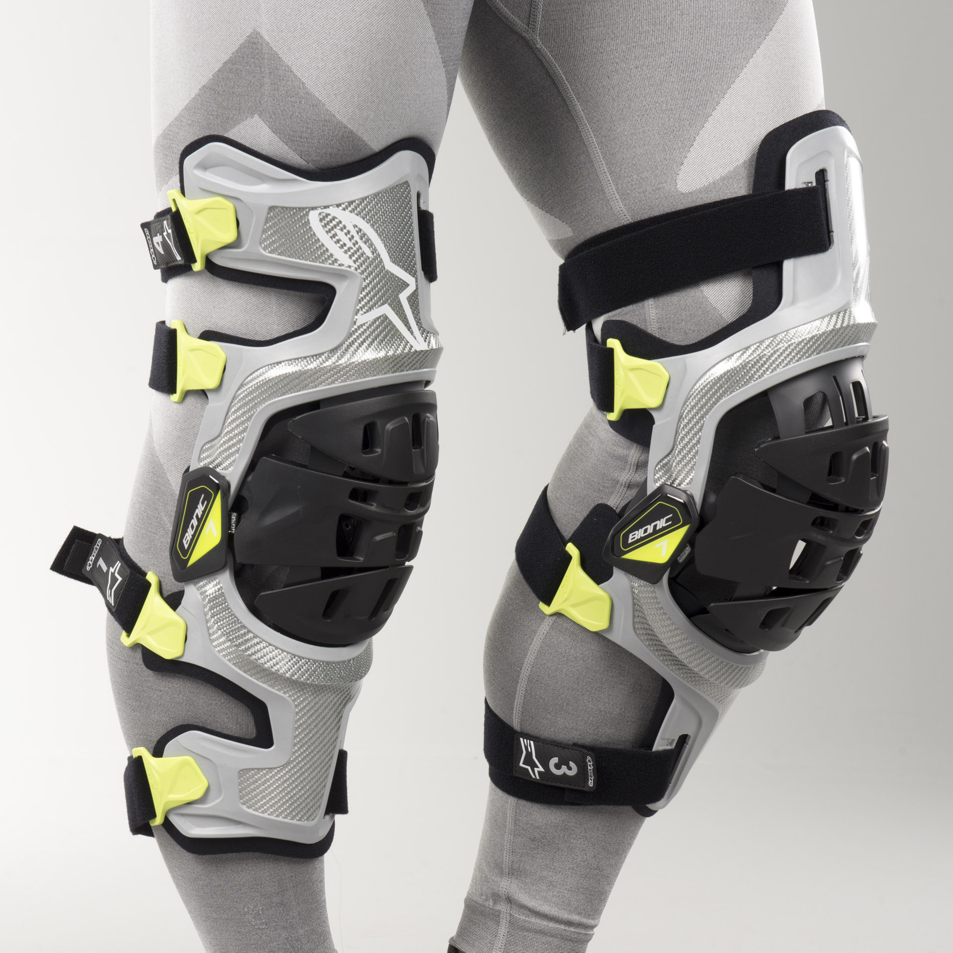 Rodilleras Alpinestars Bionic-7 Amarillo Fluo-Plata