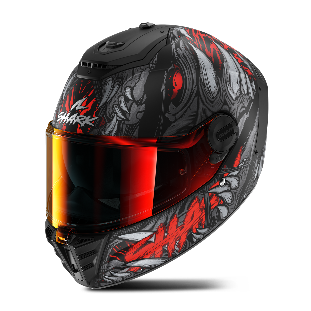 Kask Integralny Shark Spartan Rs Shaytan Mat Czarny/Antracyt/Czerwonys-image