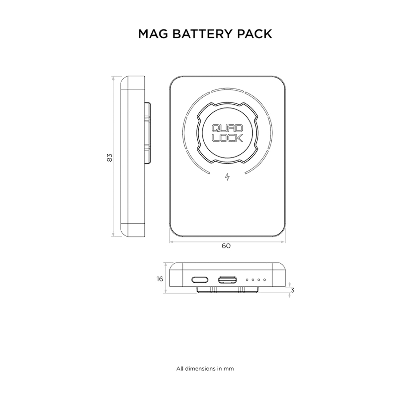 Bloc-batterie Quad Lock MAG™ 5000 mAh