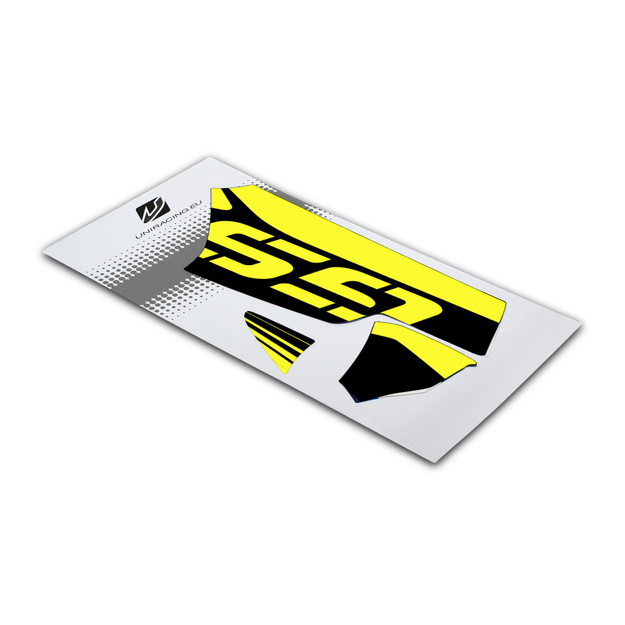 Sticker en Beschermingsset voor Achterbrug Uniracing Geel