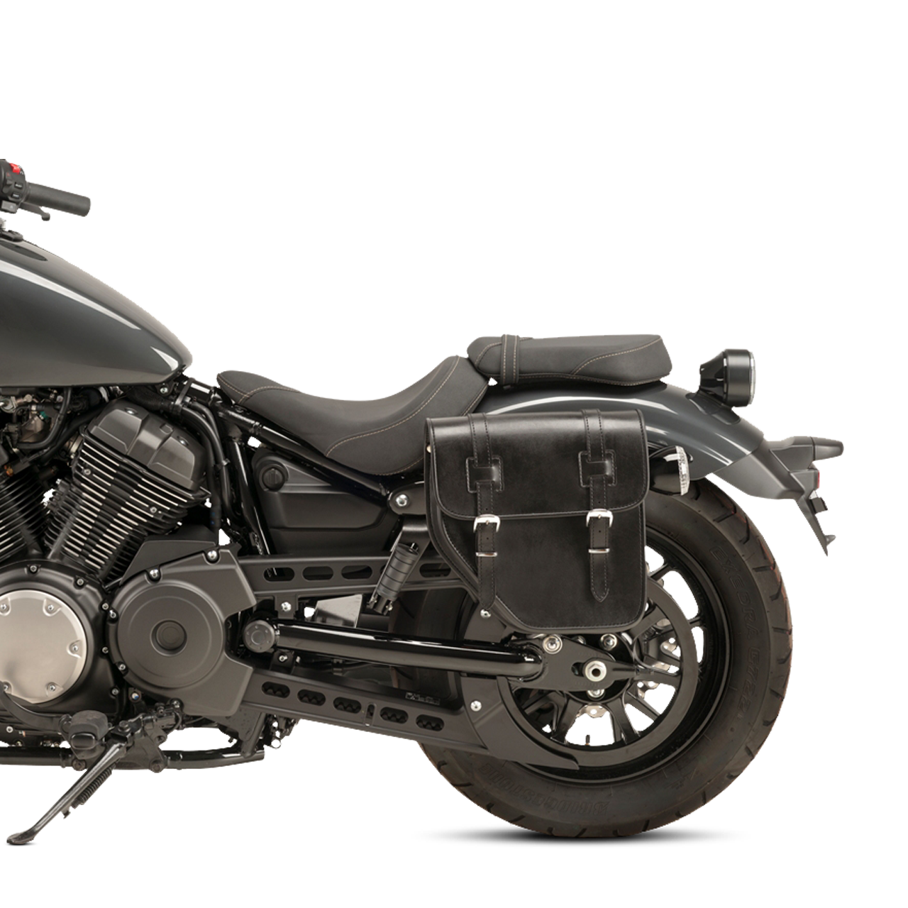 CustomAcces Ibiza (Without Metallic Plate) Both Sides Saddle Bags incl. Supports Black