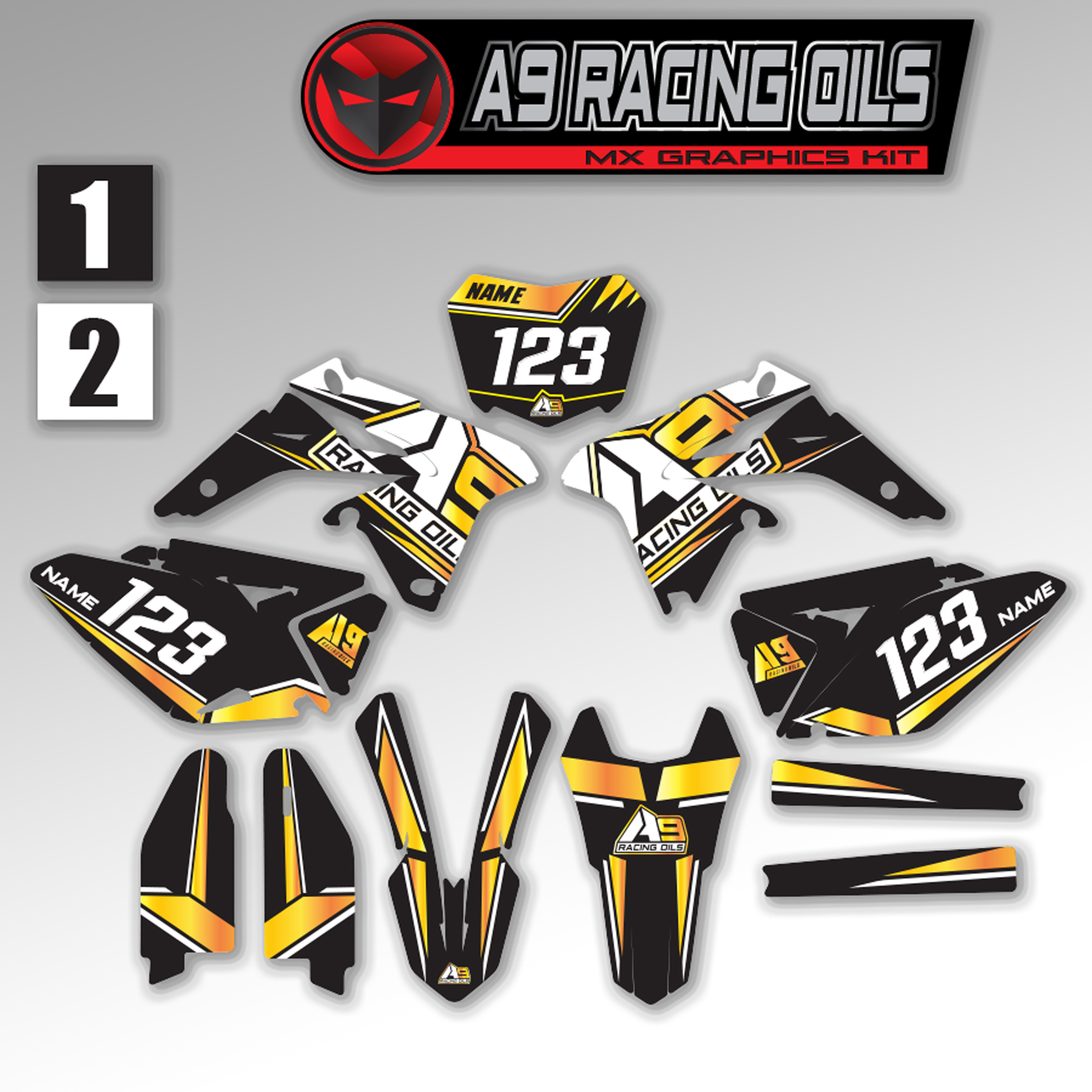Complete A9 Stickerset en Nummerplaatstickers