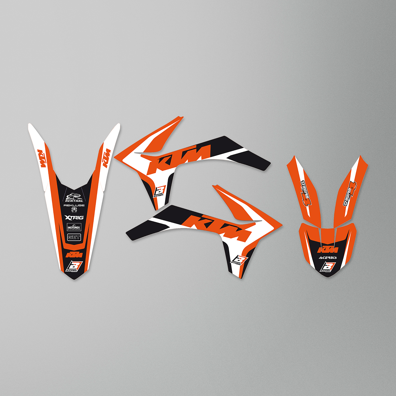 Blackbird Dream 4 Decal Kit Orange-Black-White