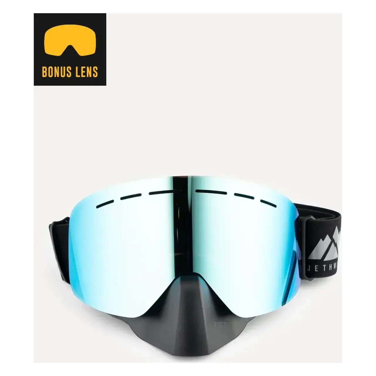 Jethwear Phase (2024) Snowmobile Goggles - Grey Burst (Extra Yellow Lens included)