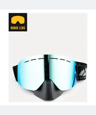 Jethwear Phase (2024) Snowmobile Goggles - Grey Burst (Extra Yellow Lens included)