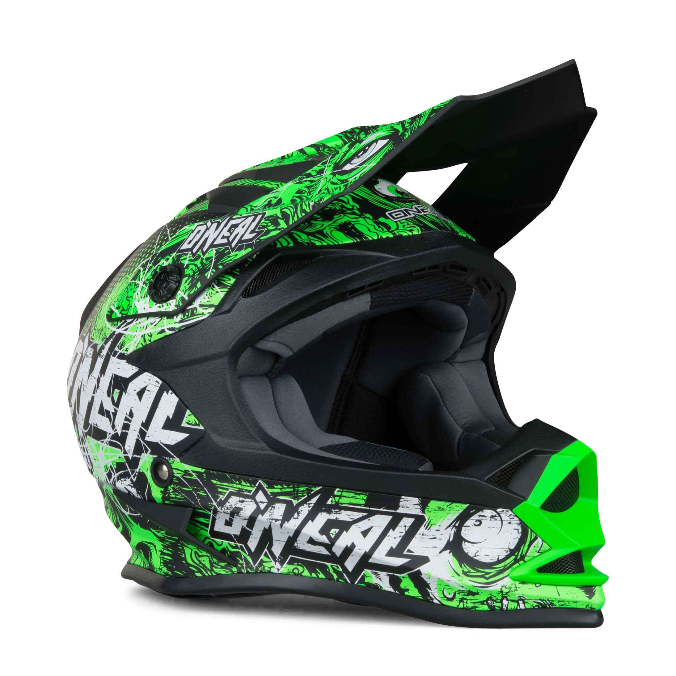 green motocross helmet