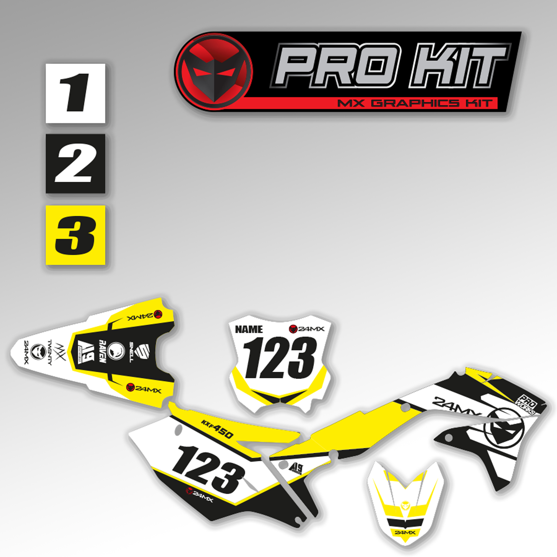 Juego de Adhesivos Completo 24MX PRO KIT + Adhesivos Portanúmeros