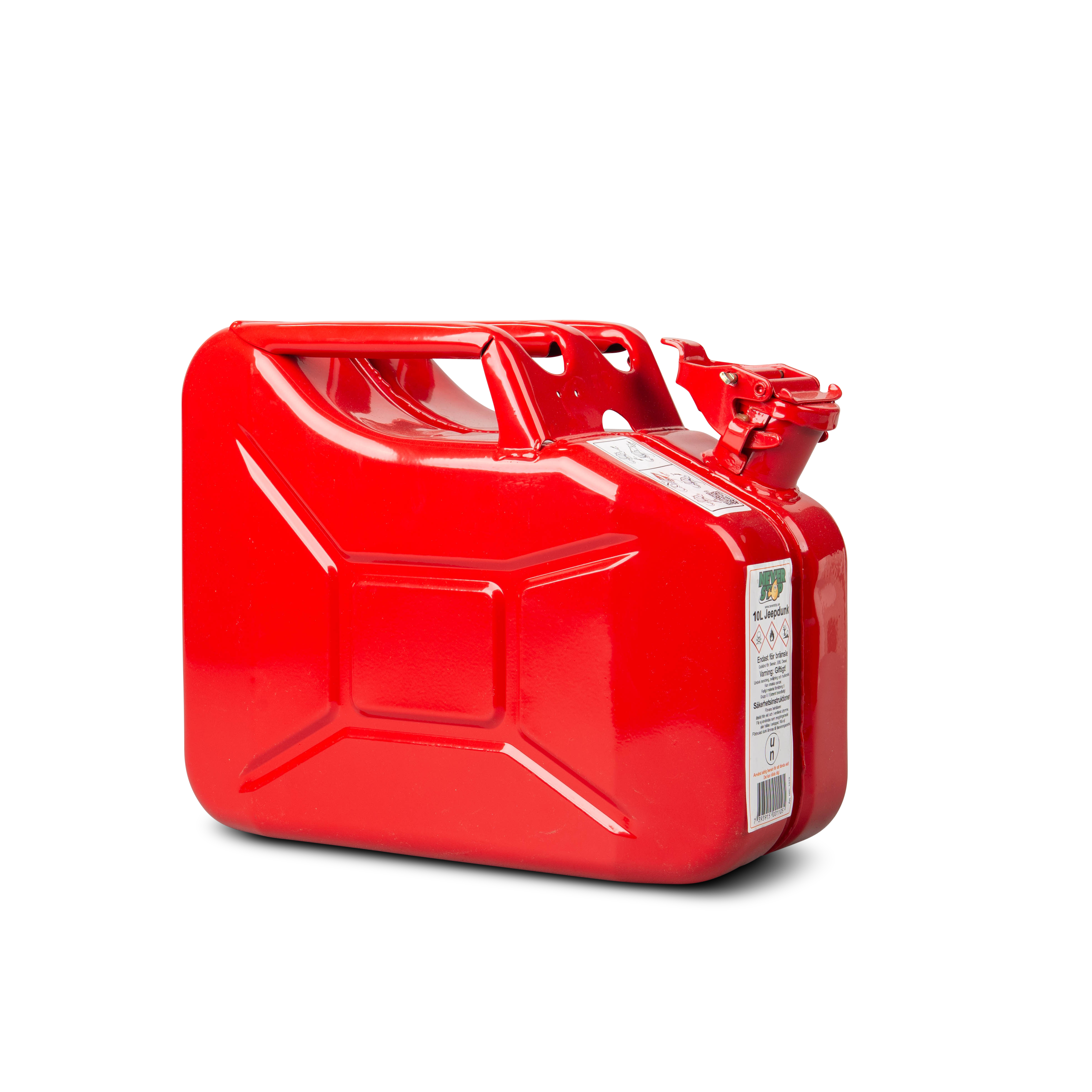Never Stop Sheet Metal Jerry Can 10L Red