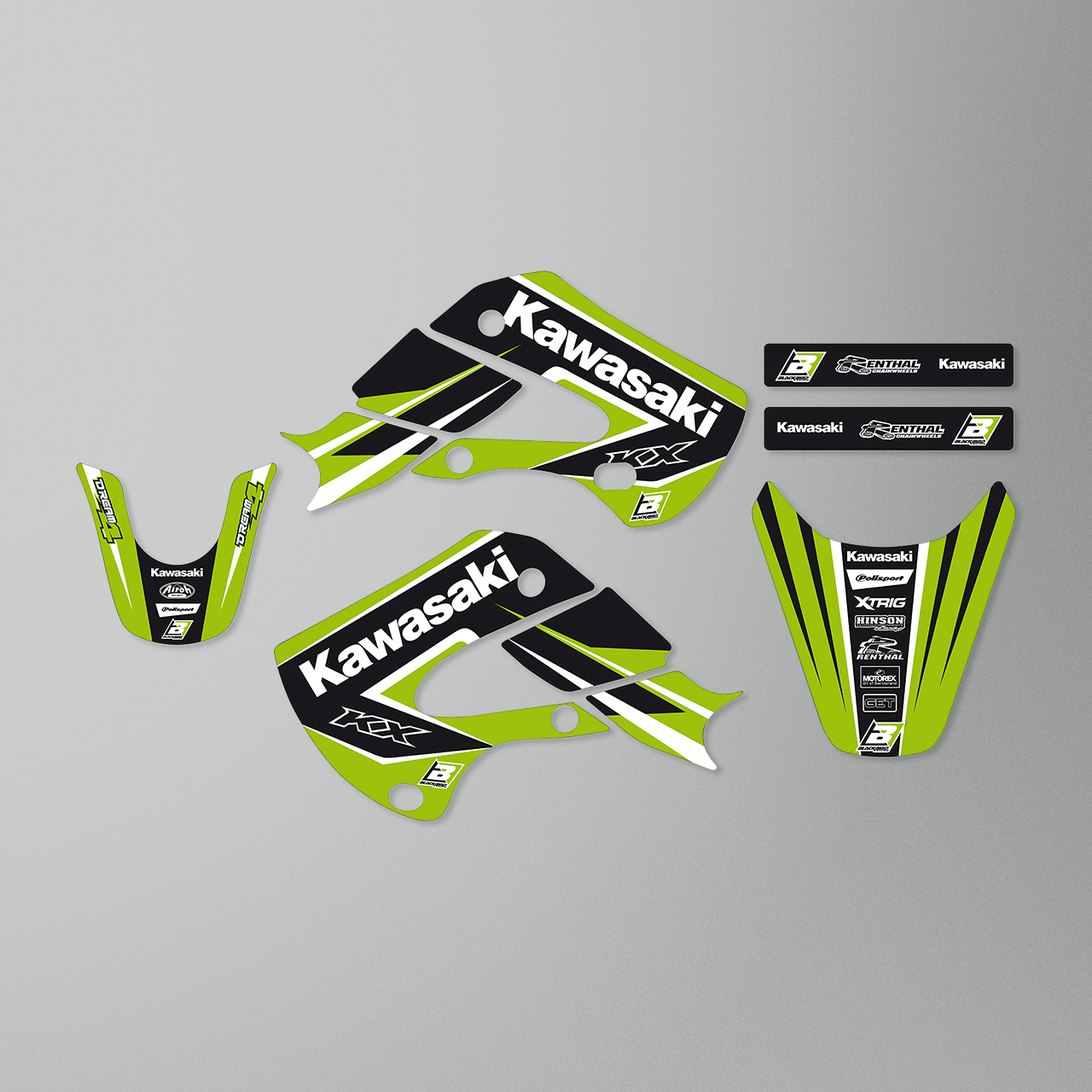 Blackbird Dream 4 Complete Decal Kit with Seat Cover Green-Black-White