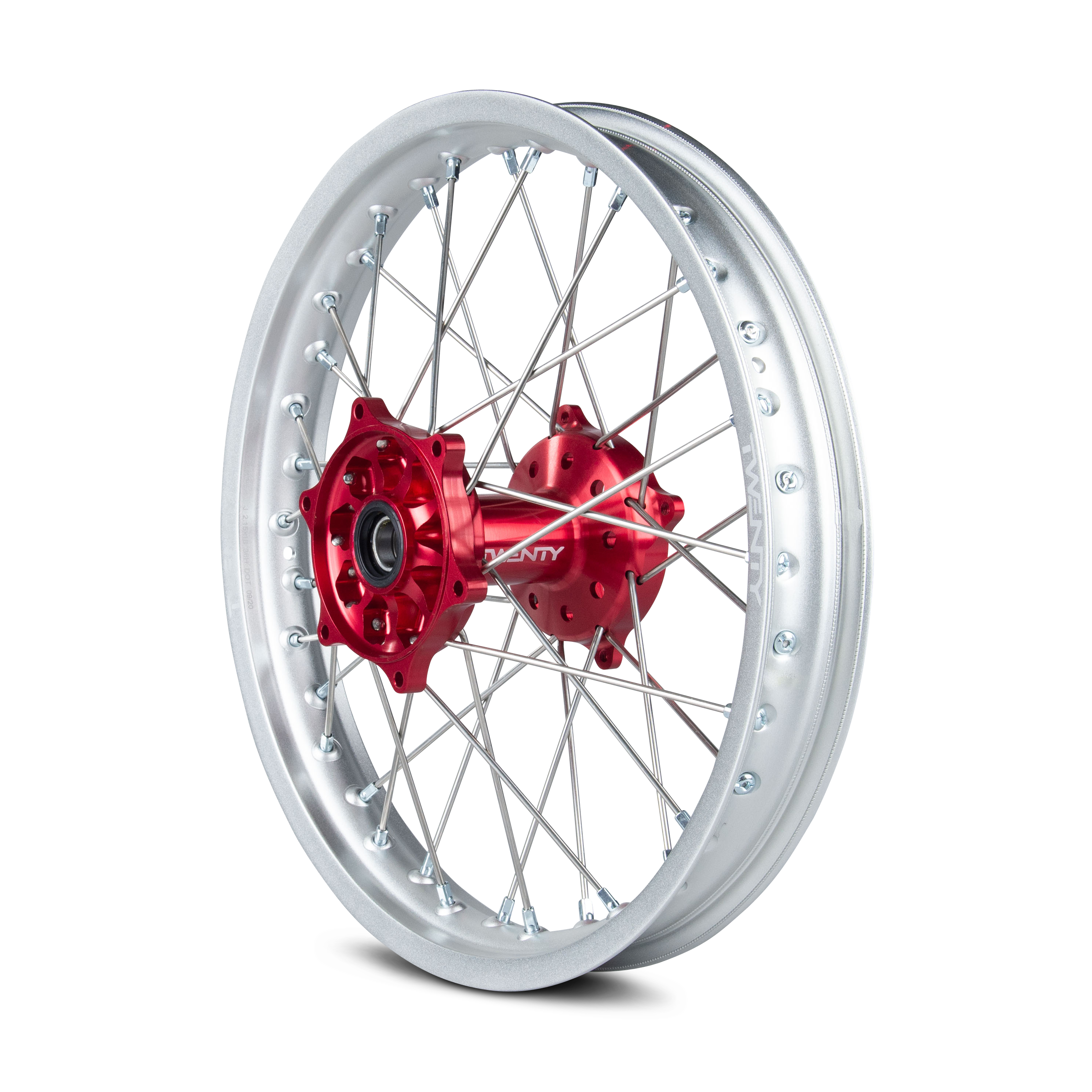 Roată Spate Twenty MX 19" Argintiu-Roșu
