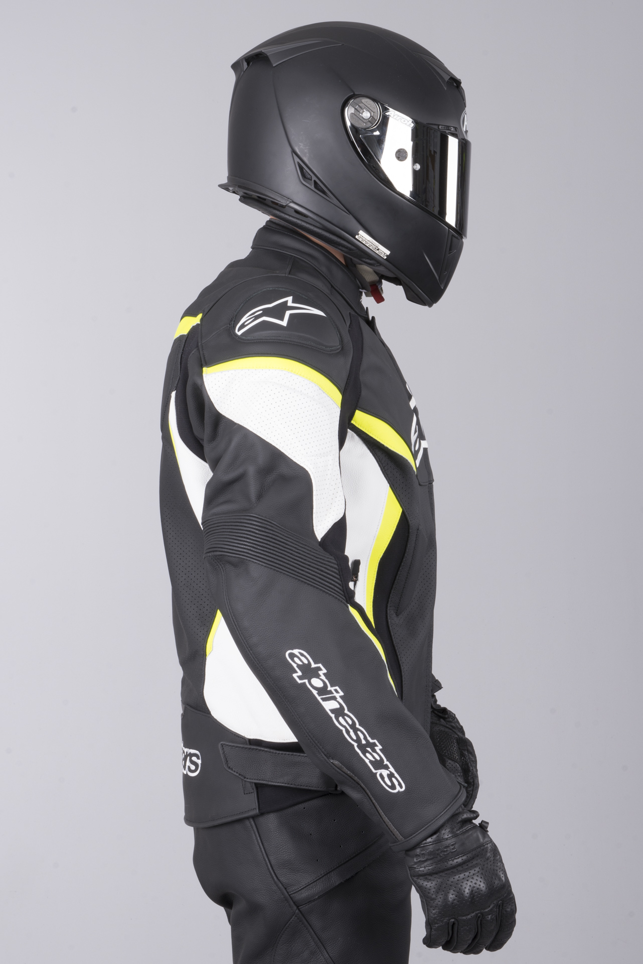 Skinnjacka Alpinestars GP Plus R V2 Airflow Svart Vit alpinestars gp plus r v2 airflow skinnjacka