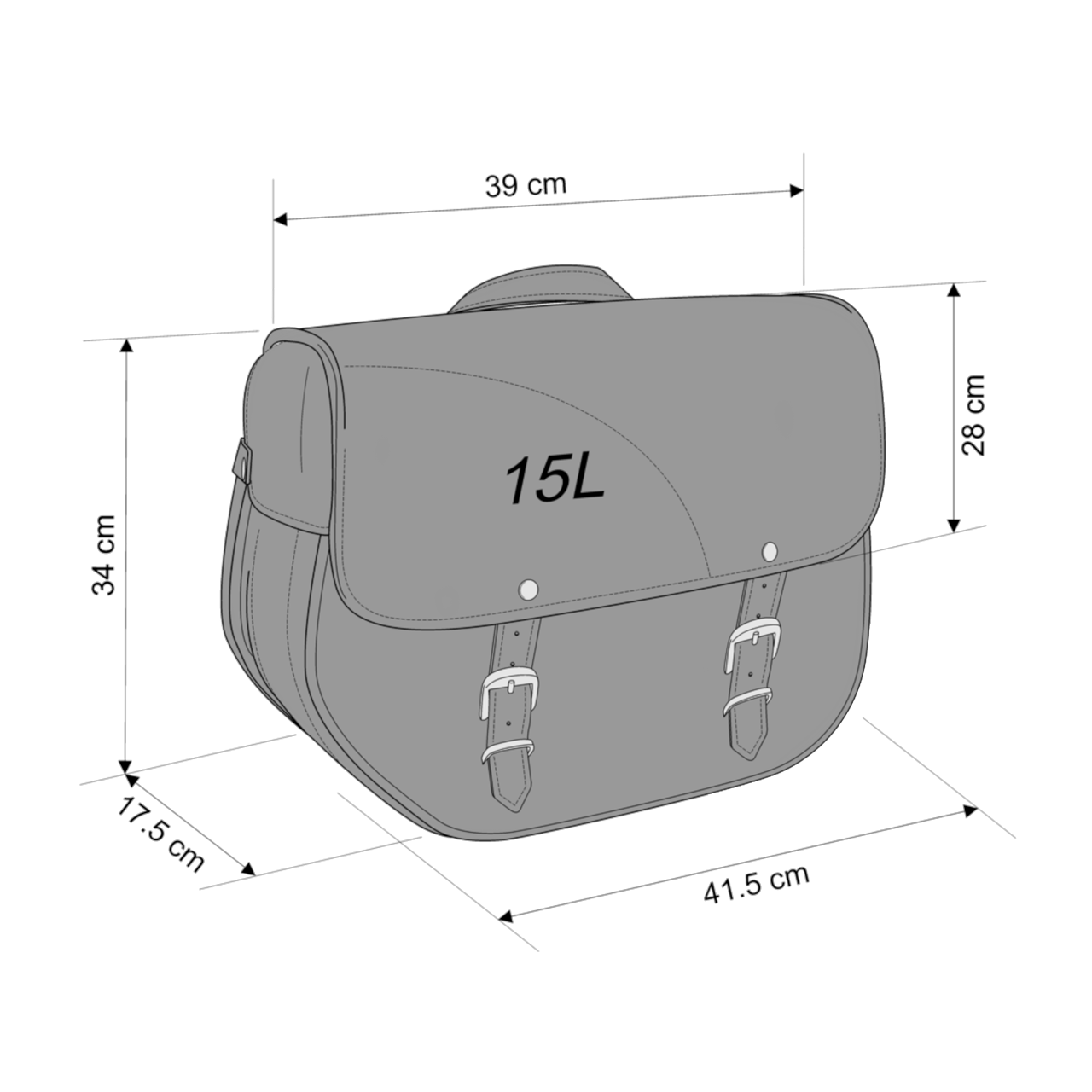 CustomAcces Sant Louis (Without Metallic Plate) Saddle Bags Black