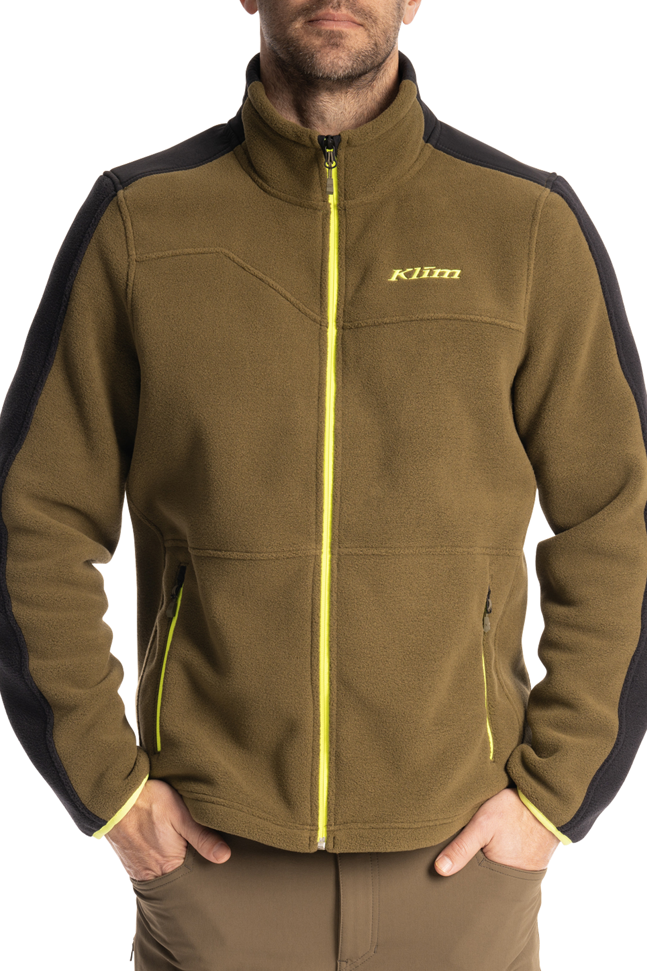 Klim Teton Crest Fleece Mellanlagerjacka Mörk Oliv-Svart