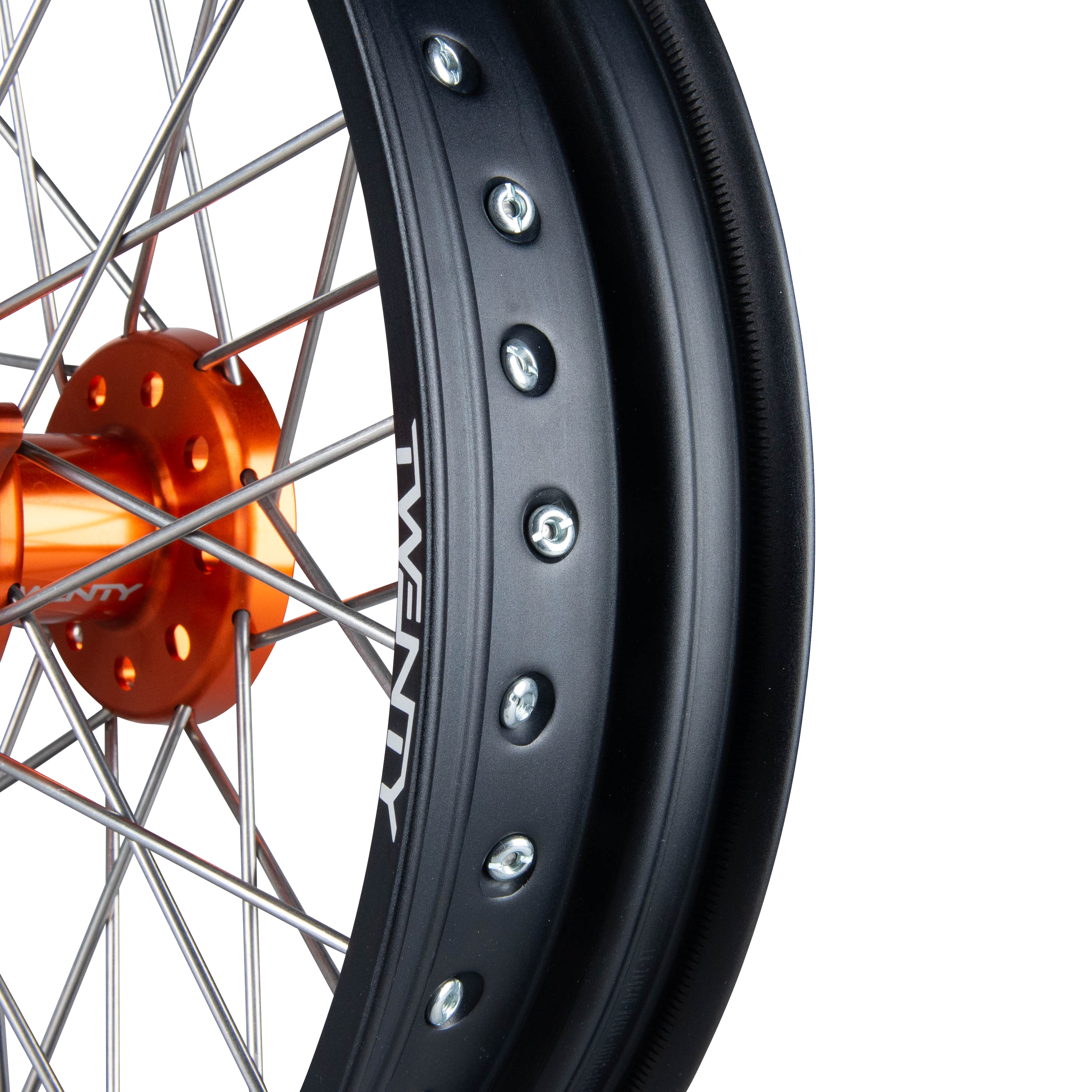 Velg Voorwiel Twenty Supermotard Zwart-Oranje 17"