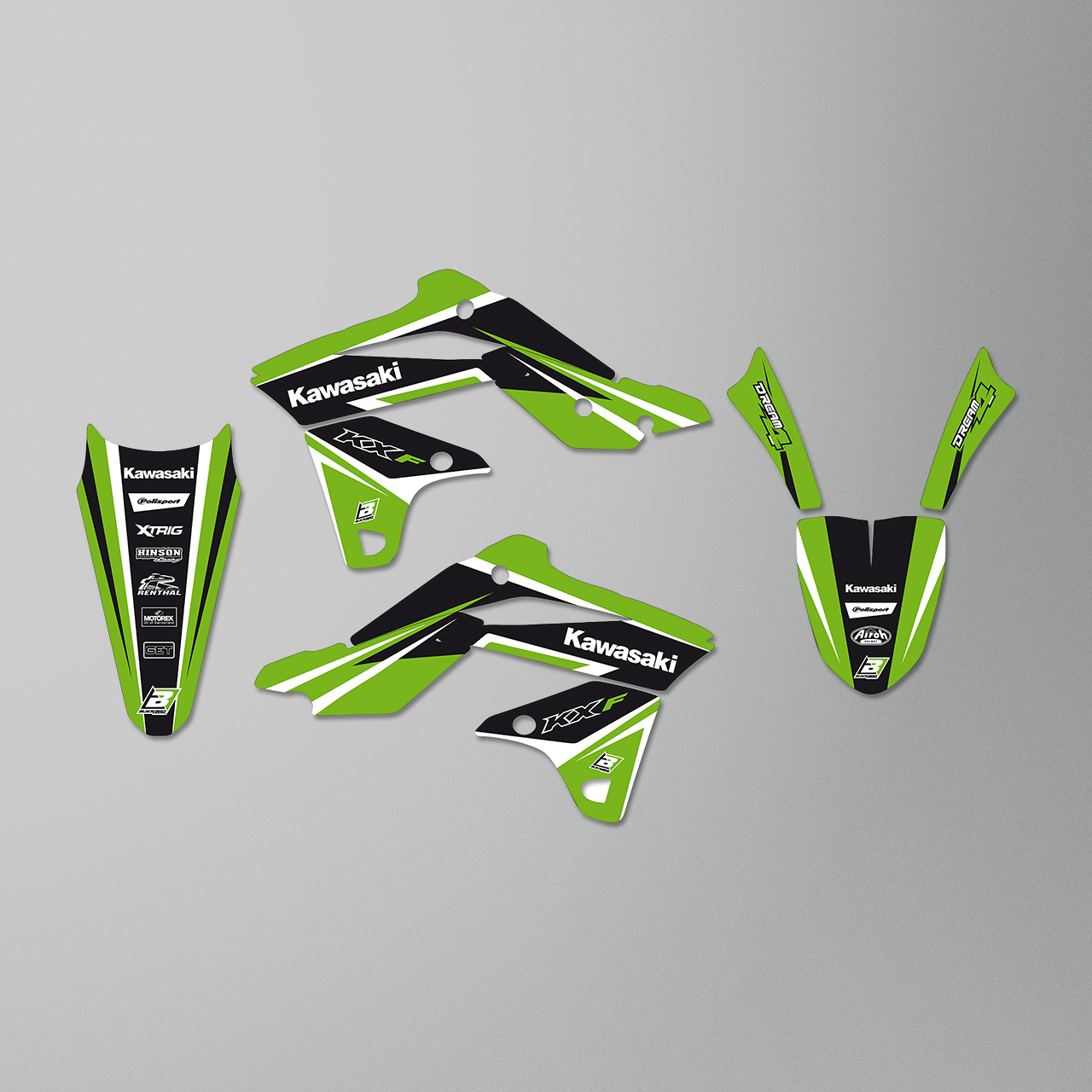 Blackbird Dream 4 Decal Kit Green-Black-White