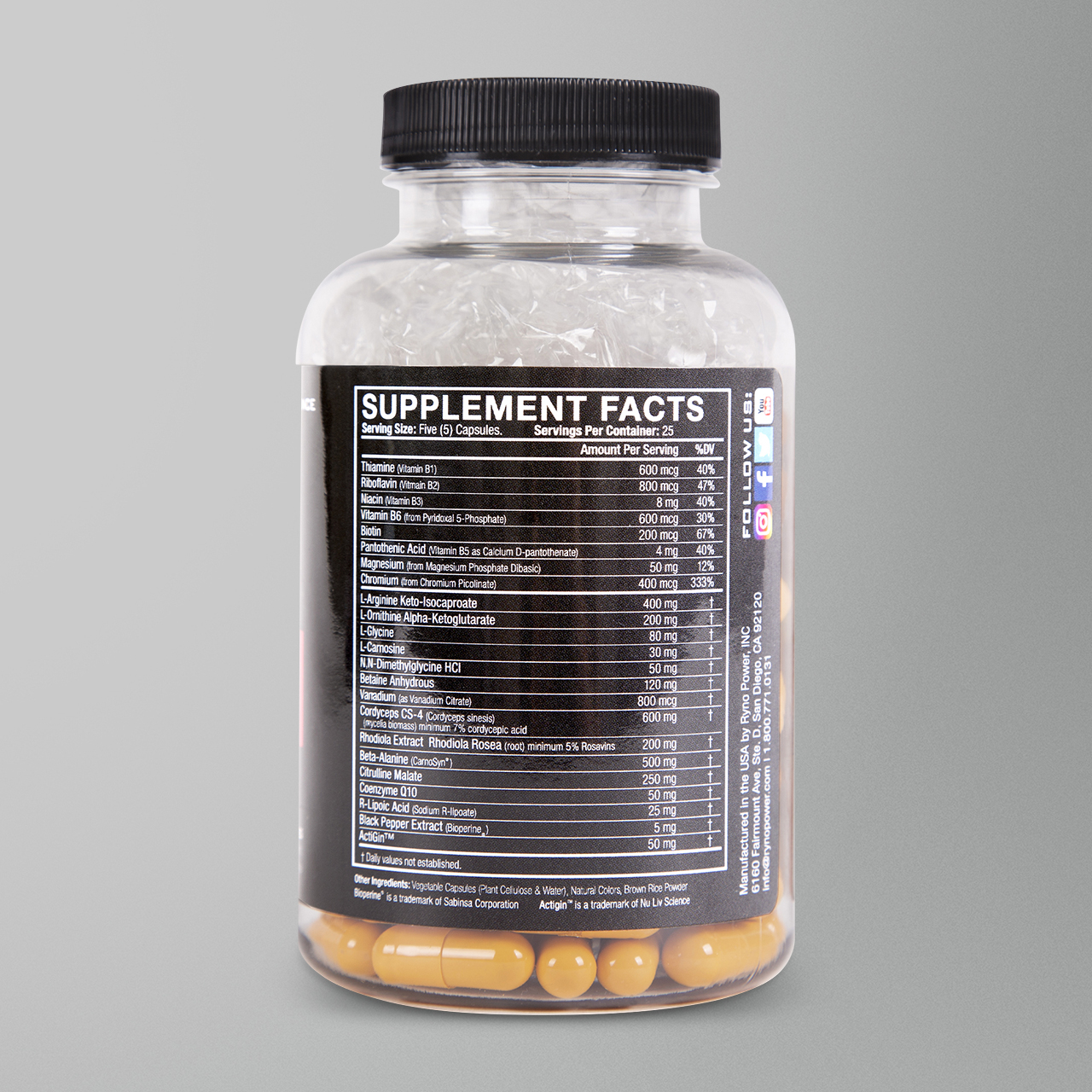Ryno Power Endurance 125 tabs