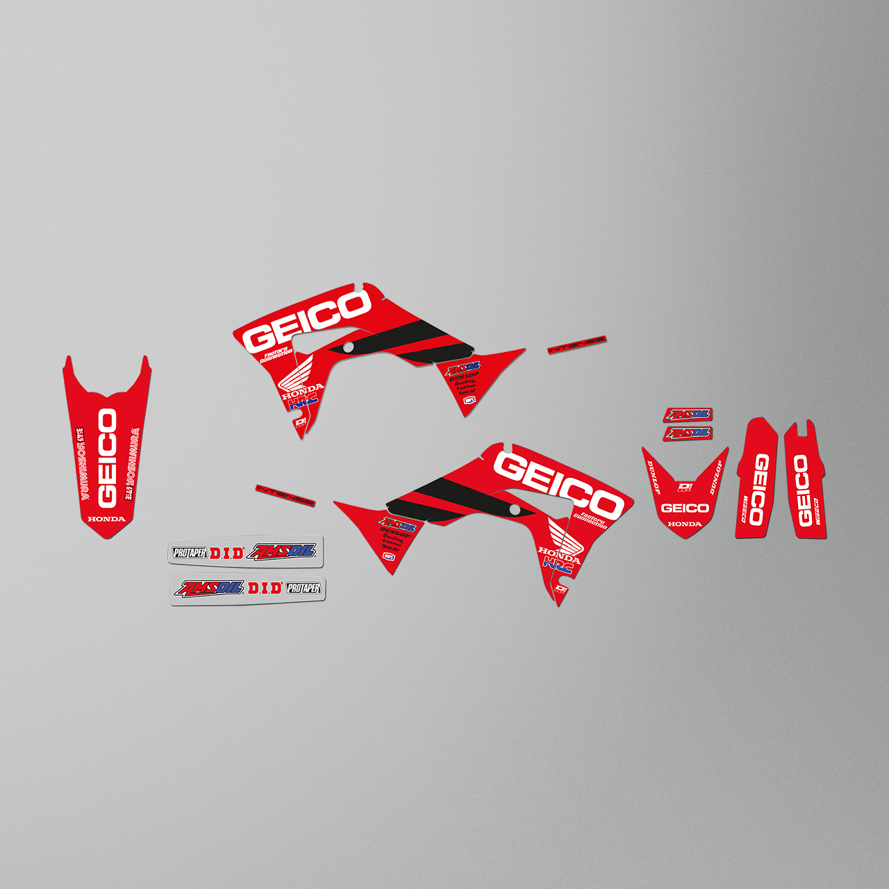 Blackbird Replica Team Geico D'Cor Decal Kit Red-Black