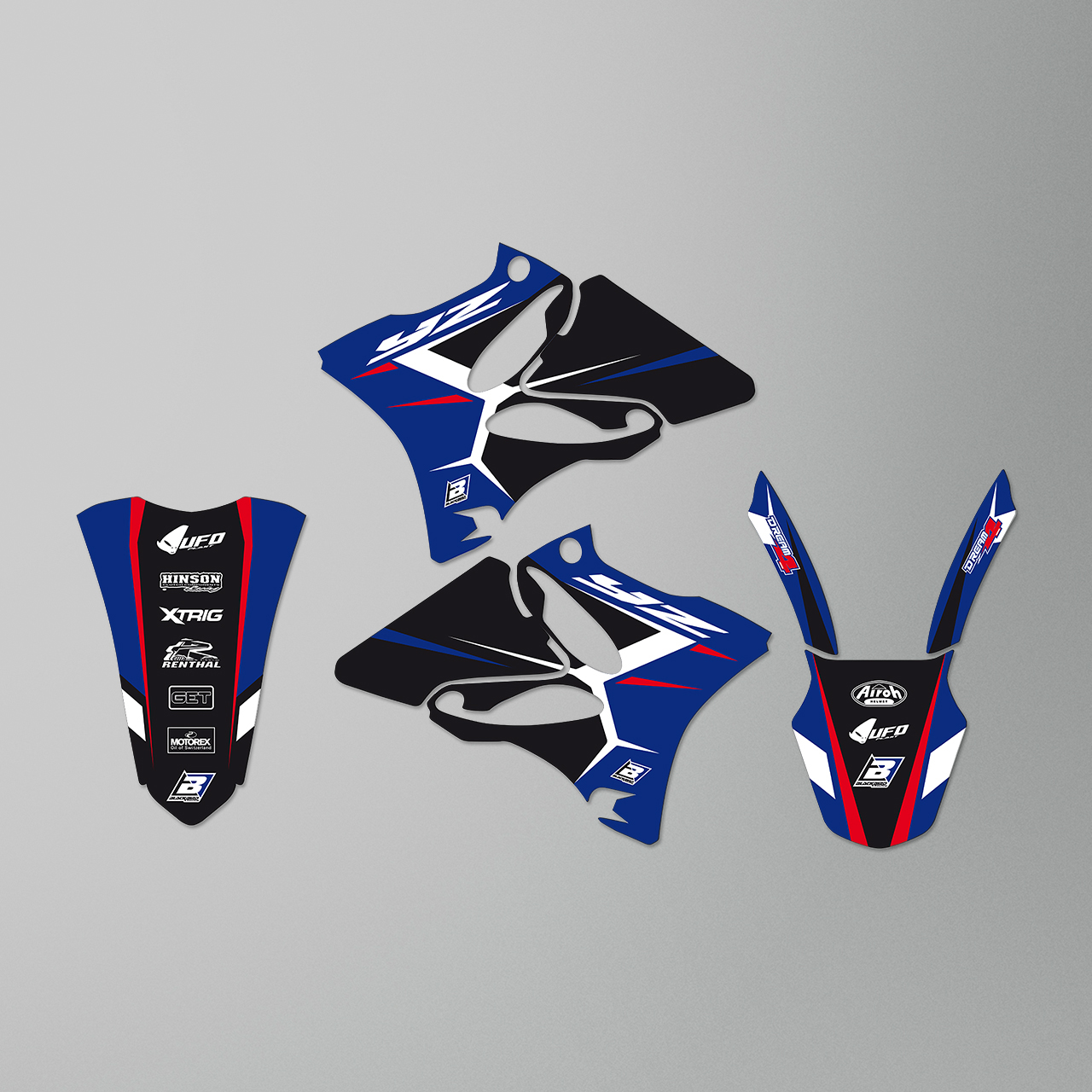 Blackbird Dream 4 Complete Decal Kit with Seat Cover Blue-Black-White