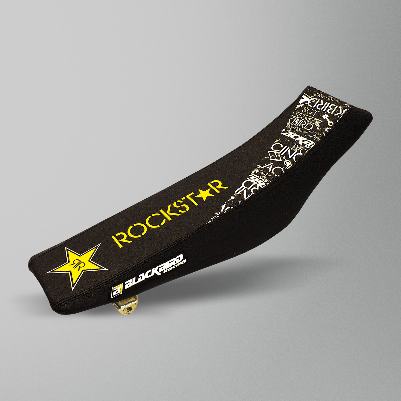 Complete Stickerset + Zadelovertrek Blackbird Rockstar Energy Blauw-Geel-Zwart