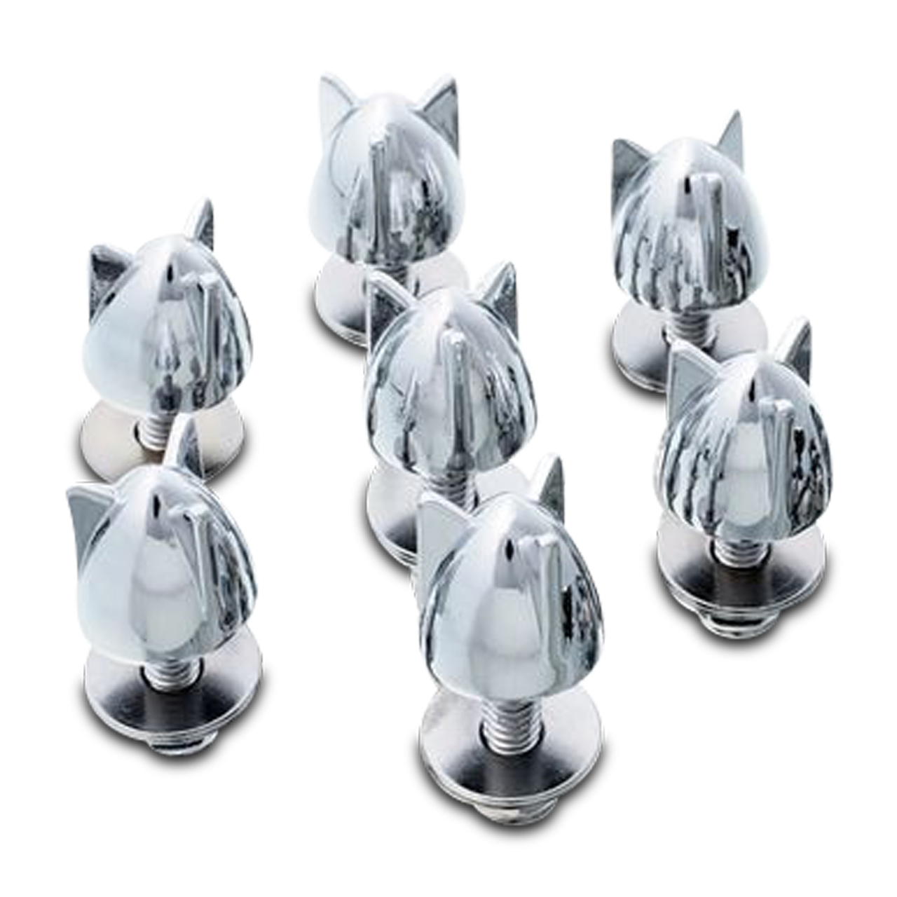 CustomAcces Bullet Winged M6 Screw Kit Chrome