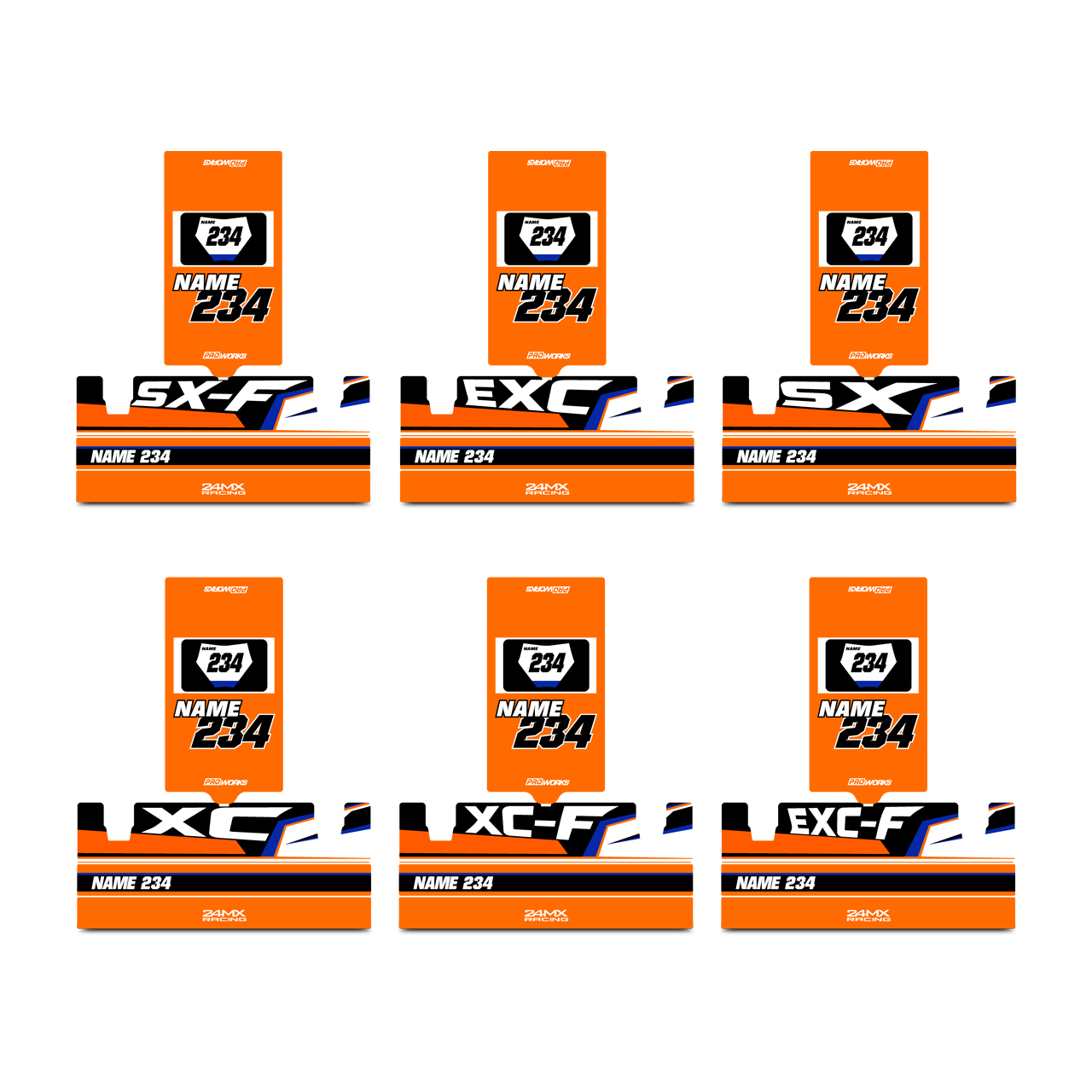 24MX X2 Toolbox Decal Kit Orange