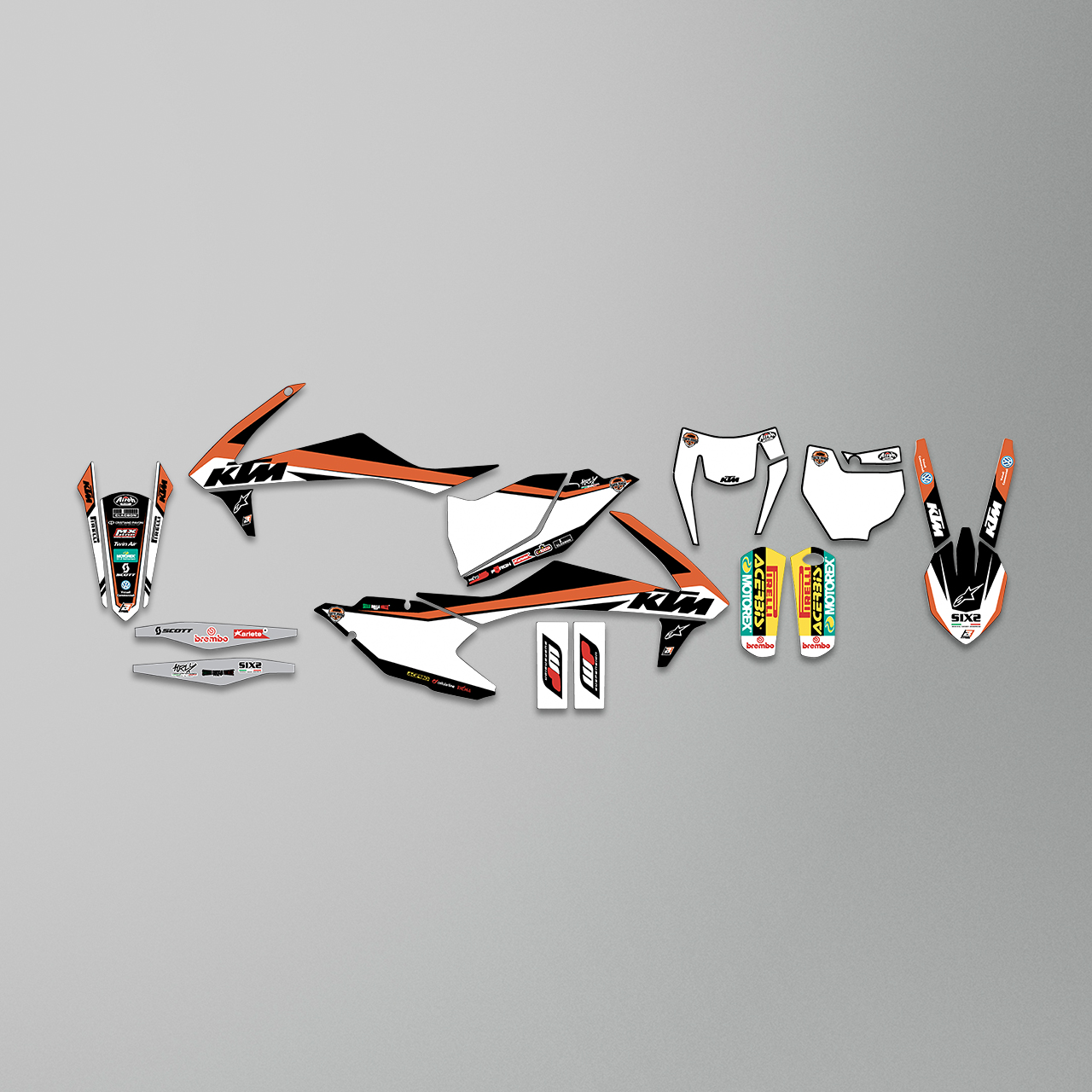 Blackbird Replica Trophy 19 Decal Kit Orange-Black-White