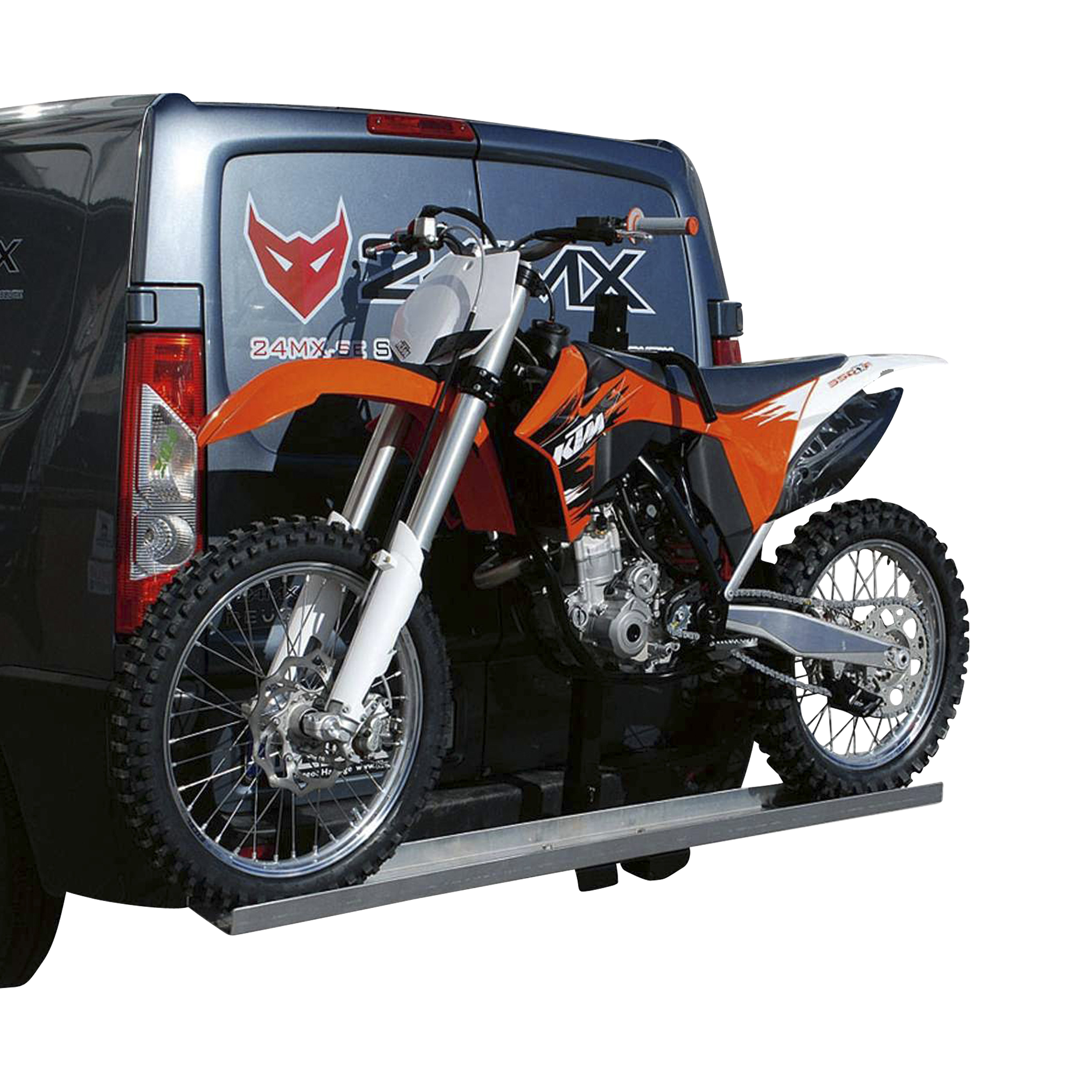 Porte-moto aluminium avec boule d'attelage 120 kilos camping-car