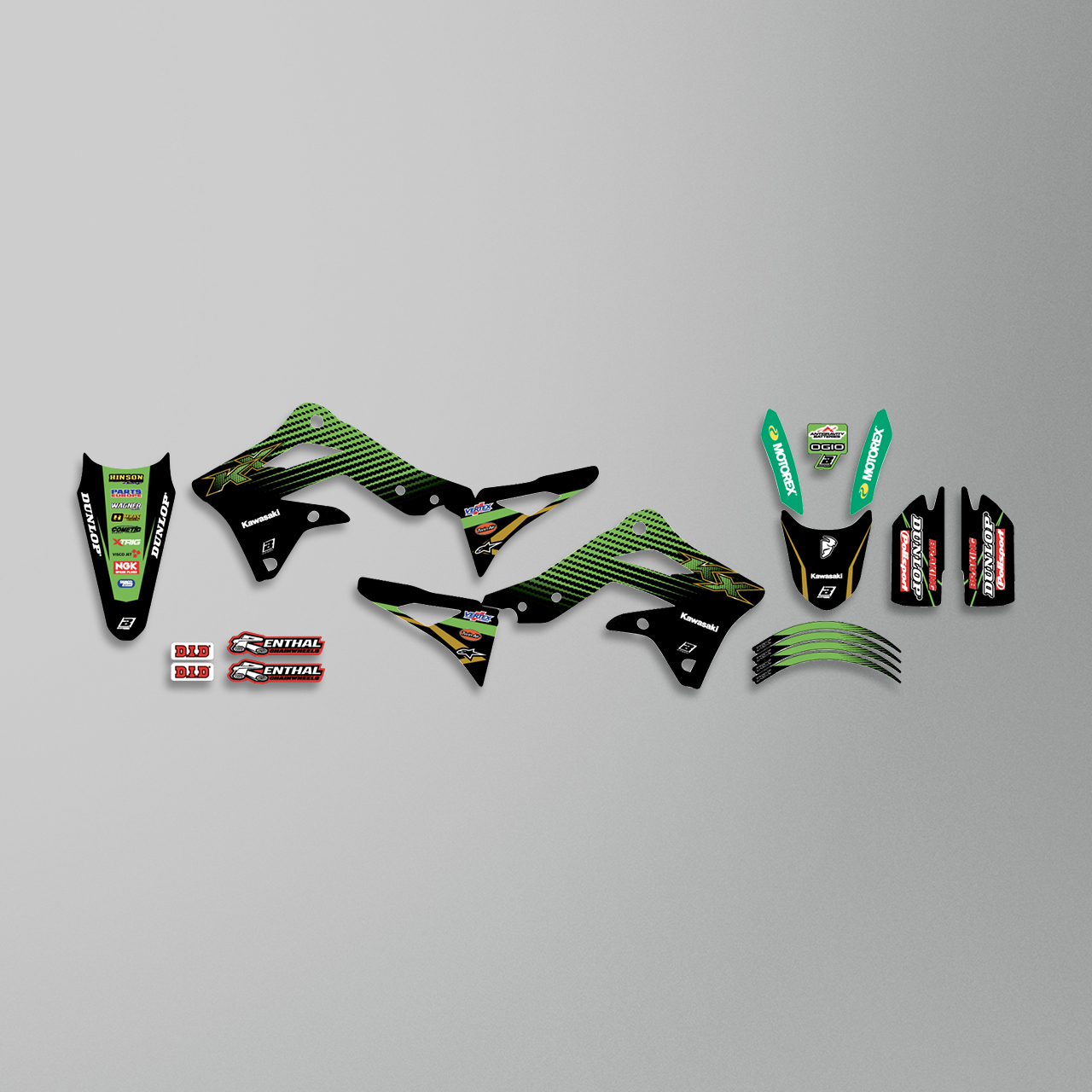 Blackbird Replica Racing Team 19 Complete Decal Kit with Seat Cover Black-Green