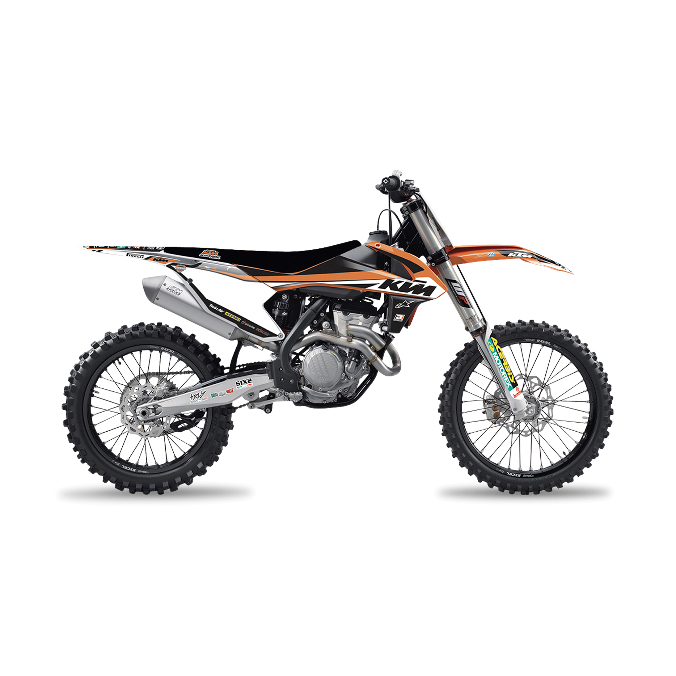Kit Completo de Adhesivos + Funda de Asiento Blackbird Replica Trophy 2018 Naranja-Negro-Blanco