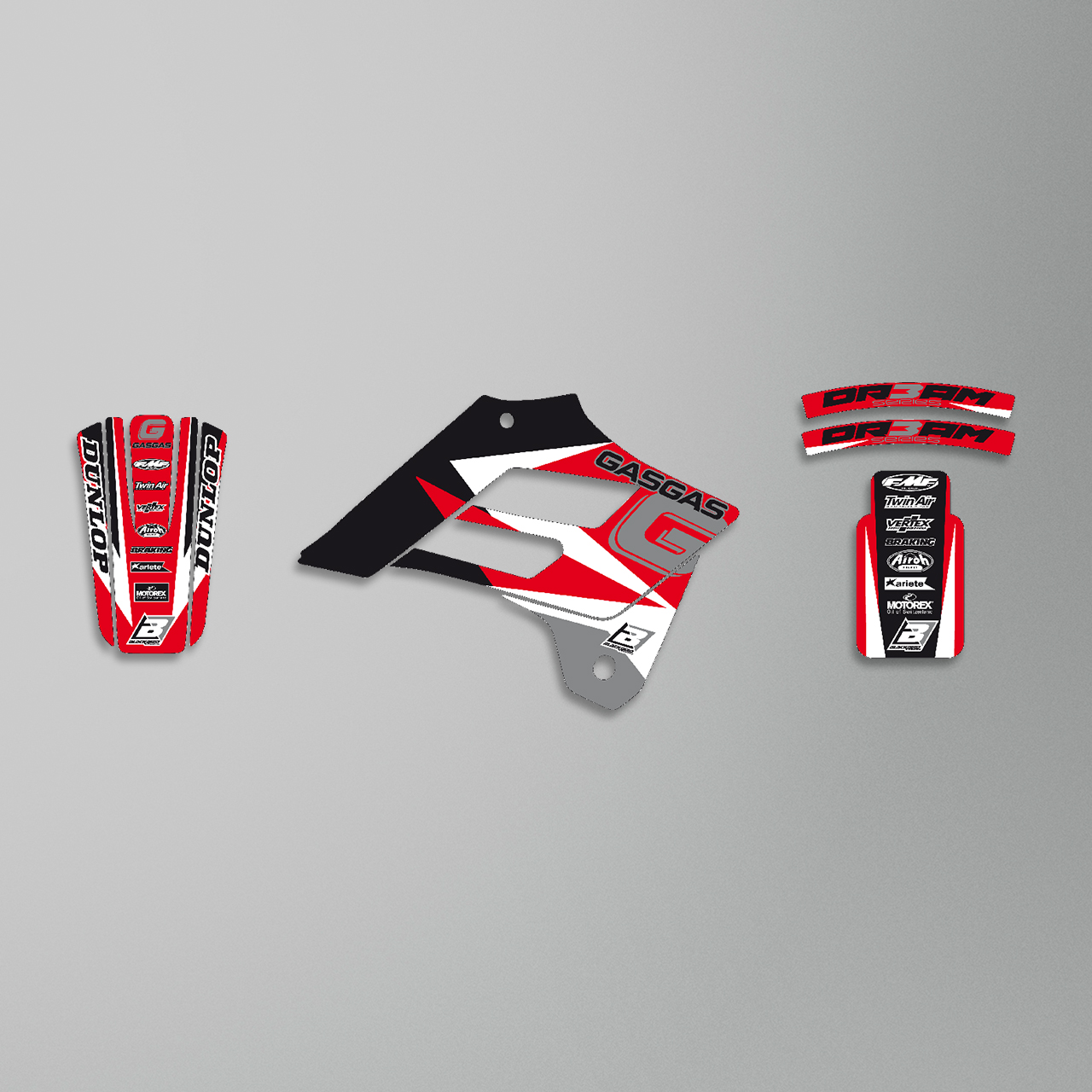 Blackbird Dream 3 Complete Decal Kit with Seat Cover Red-Black