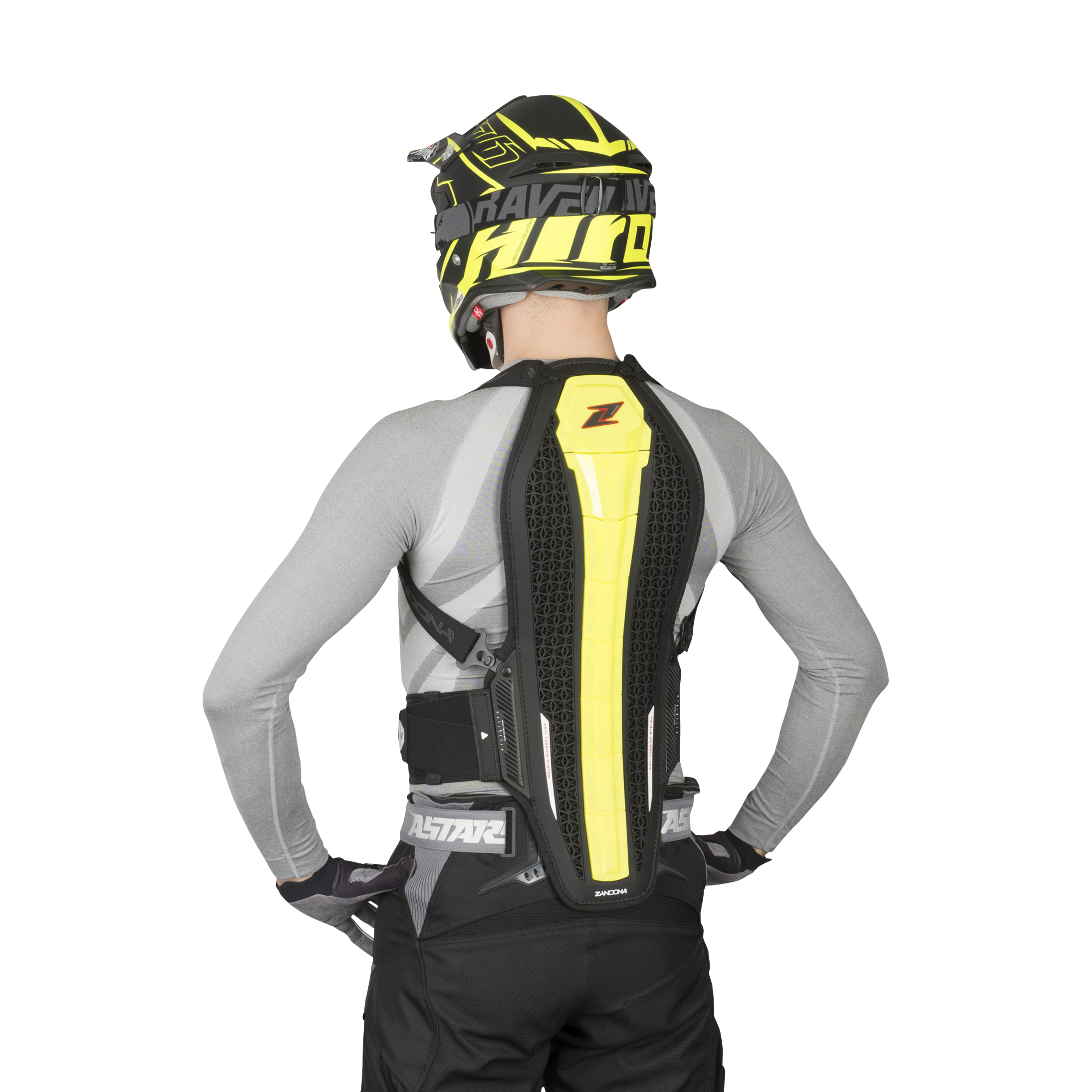 Rugbeschermer Hybrid Pro x8 Zandonà Neon Geel