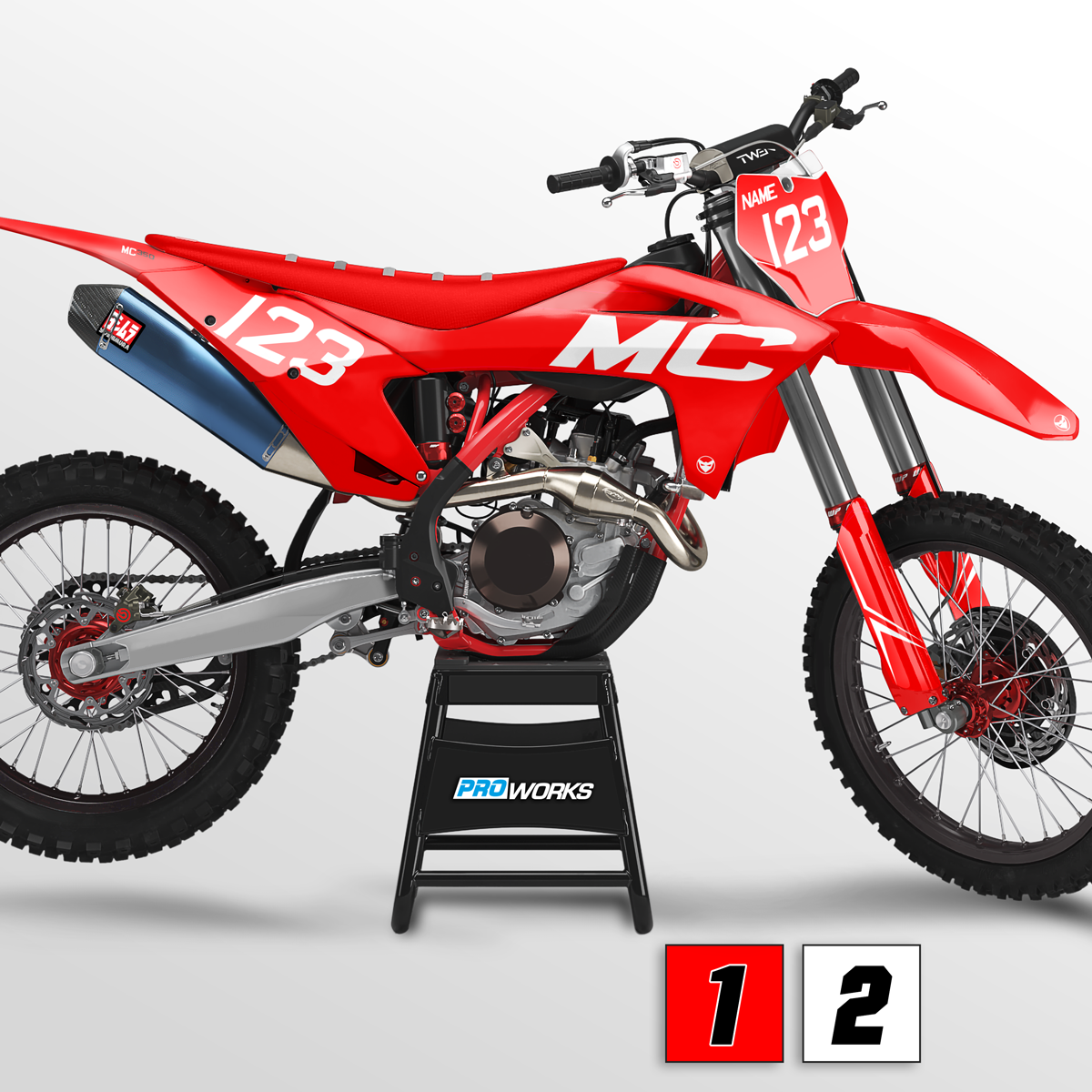 Kit de Adhesivos 24MX Gas Gas MC 2021 con Nombre y Número