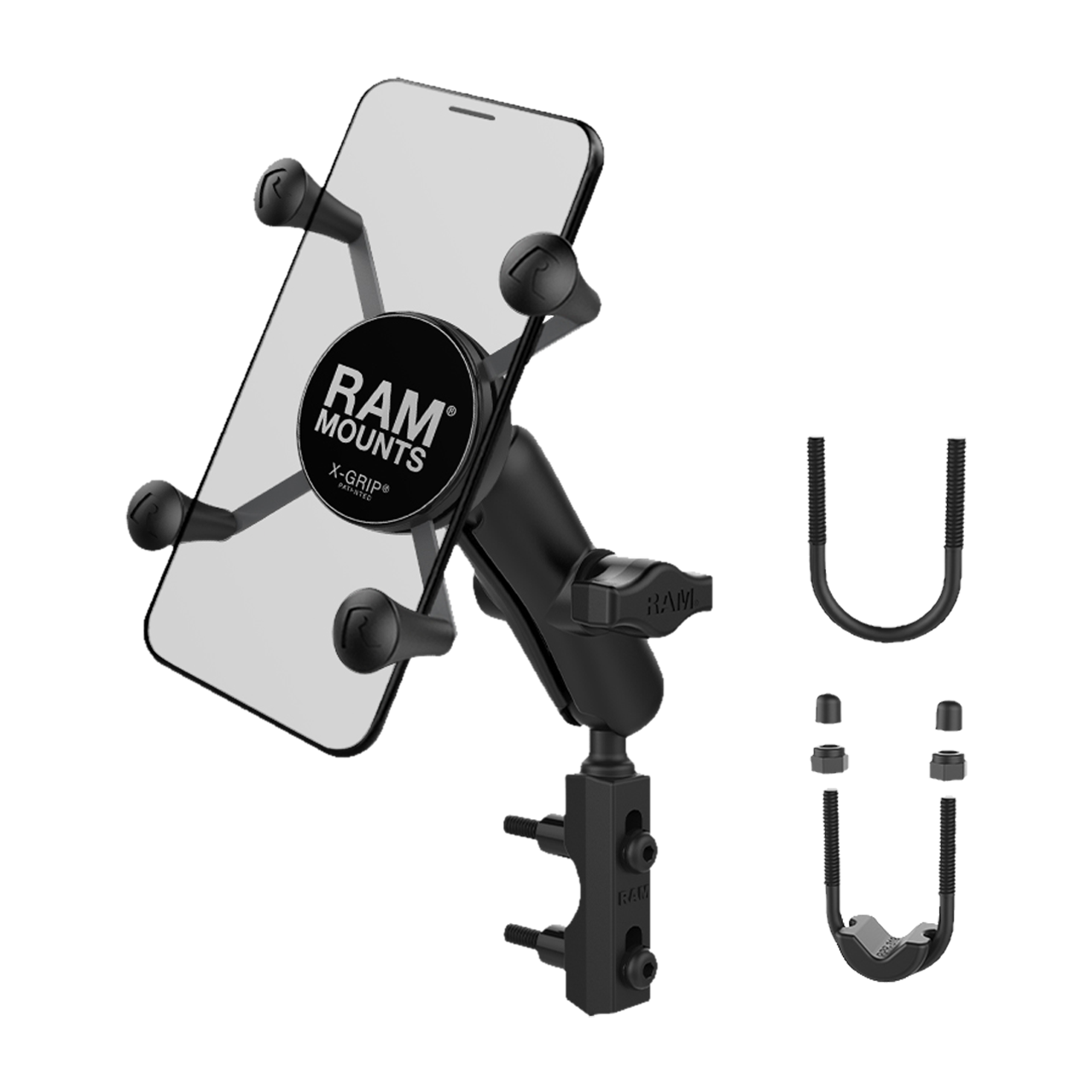 Pack complet de support de smartphones bras court fixation tige de fourche  RAM Mounts X-Grip® - Accessoires smartphone - Accessoires High-Tech -  Equipement du motard